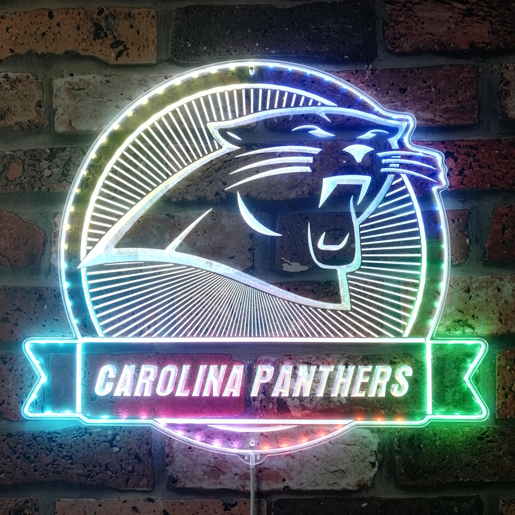 Carolina Panthers Dynamic RGB Edge Lit LED Sign