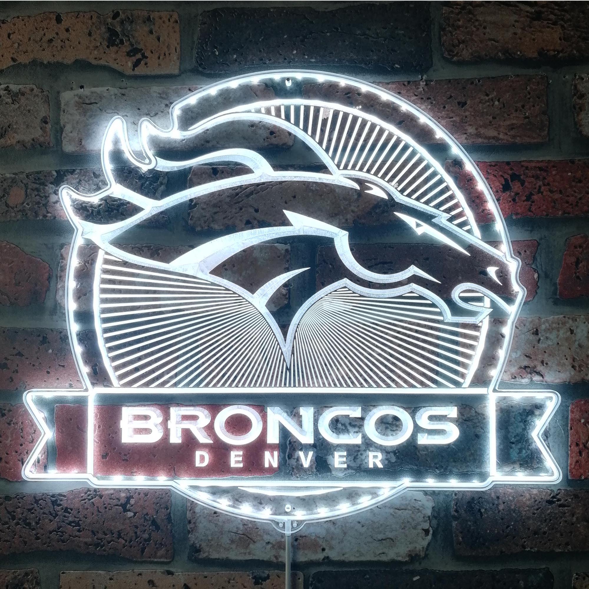 Denver Broncos Dynamic RGB Edge Lit Led Light Sign