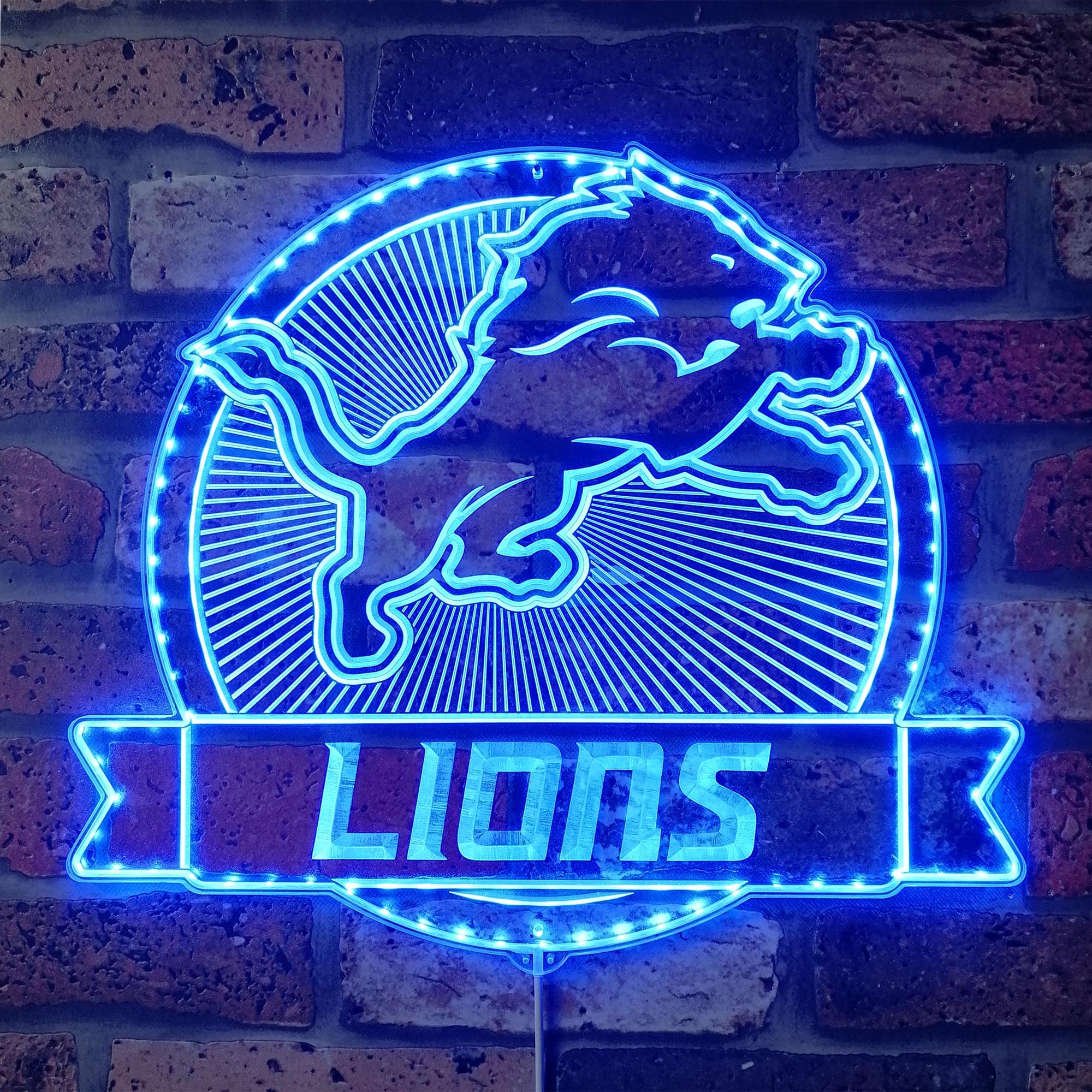 Detroit Lions Dynamic RGB Edge Lit LED Light Sign