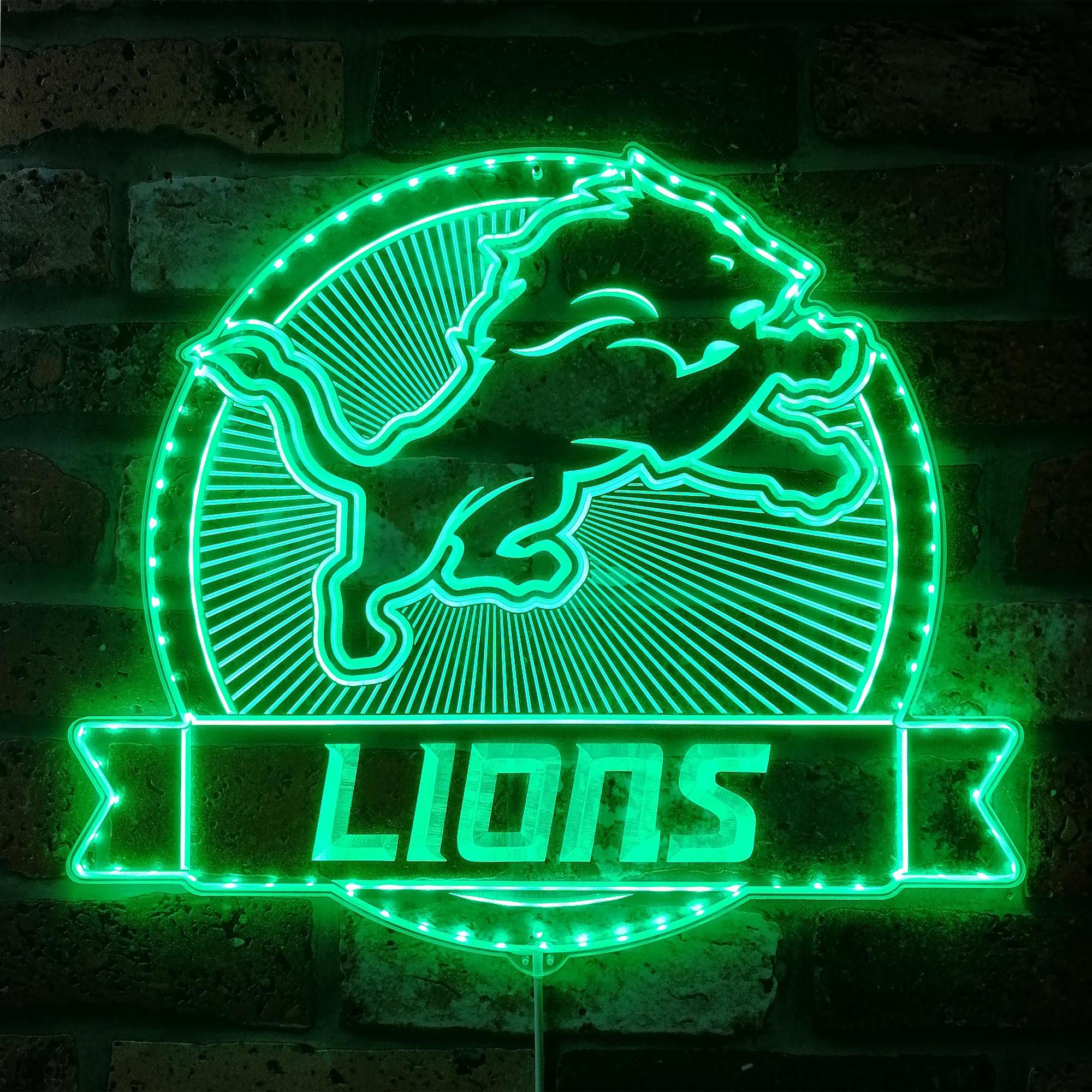 Detroit Lions Dynamic RGB Edge Lit LED Light Sign