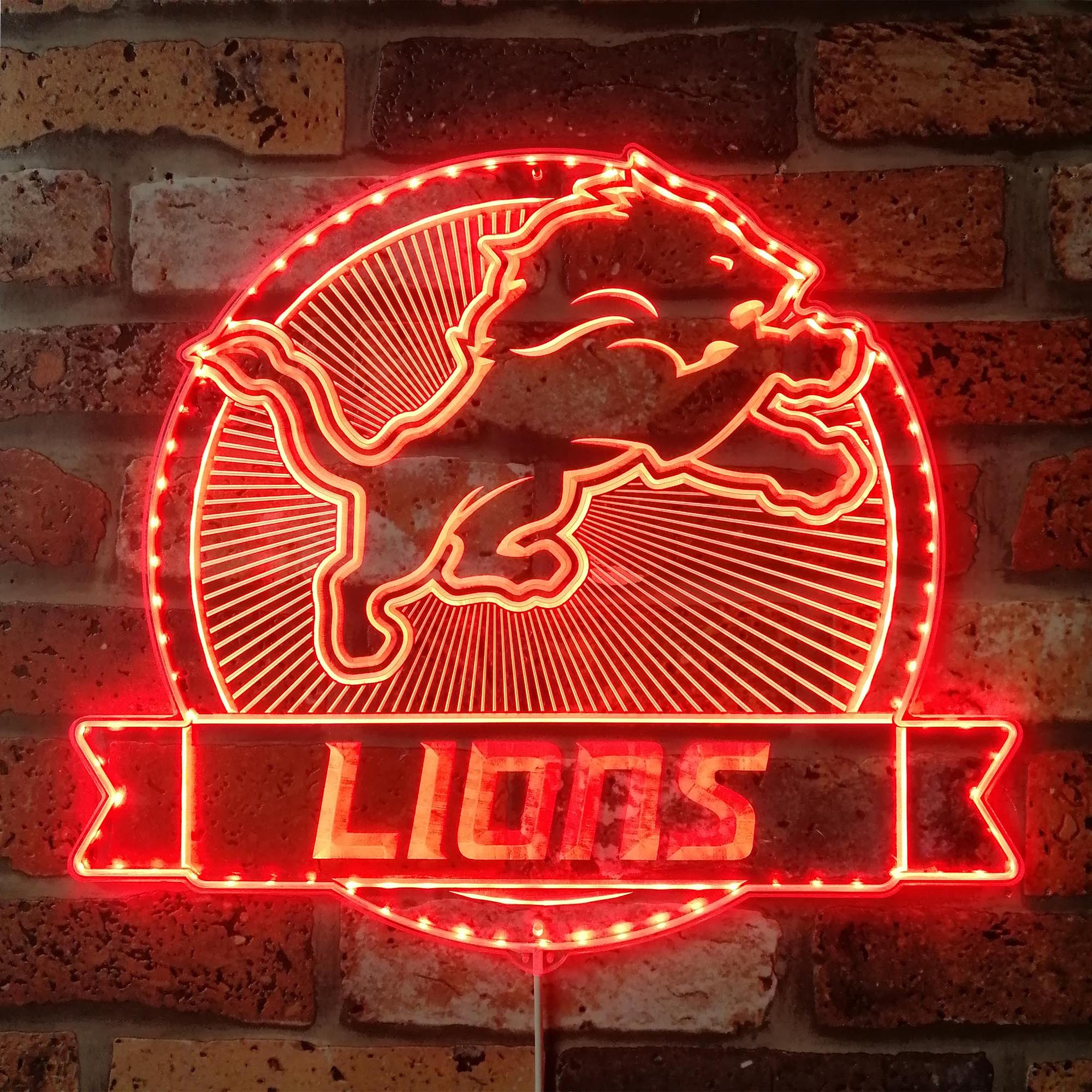 Detroit Lions Dynamic RGB Edge Lit LED Light Sign