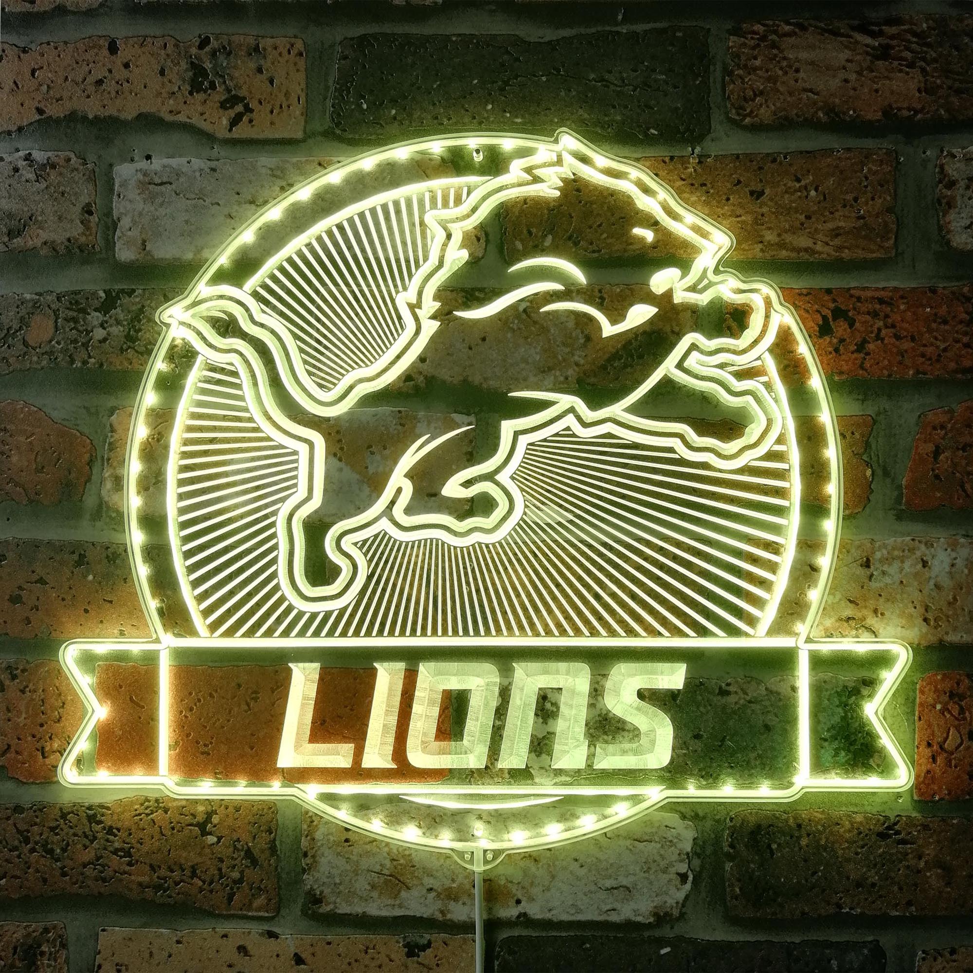 Detroit Lions Dynamic RGB Edge Lit LED Light Sign