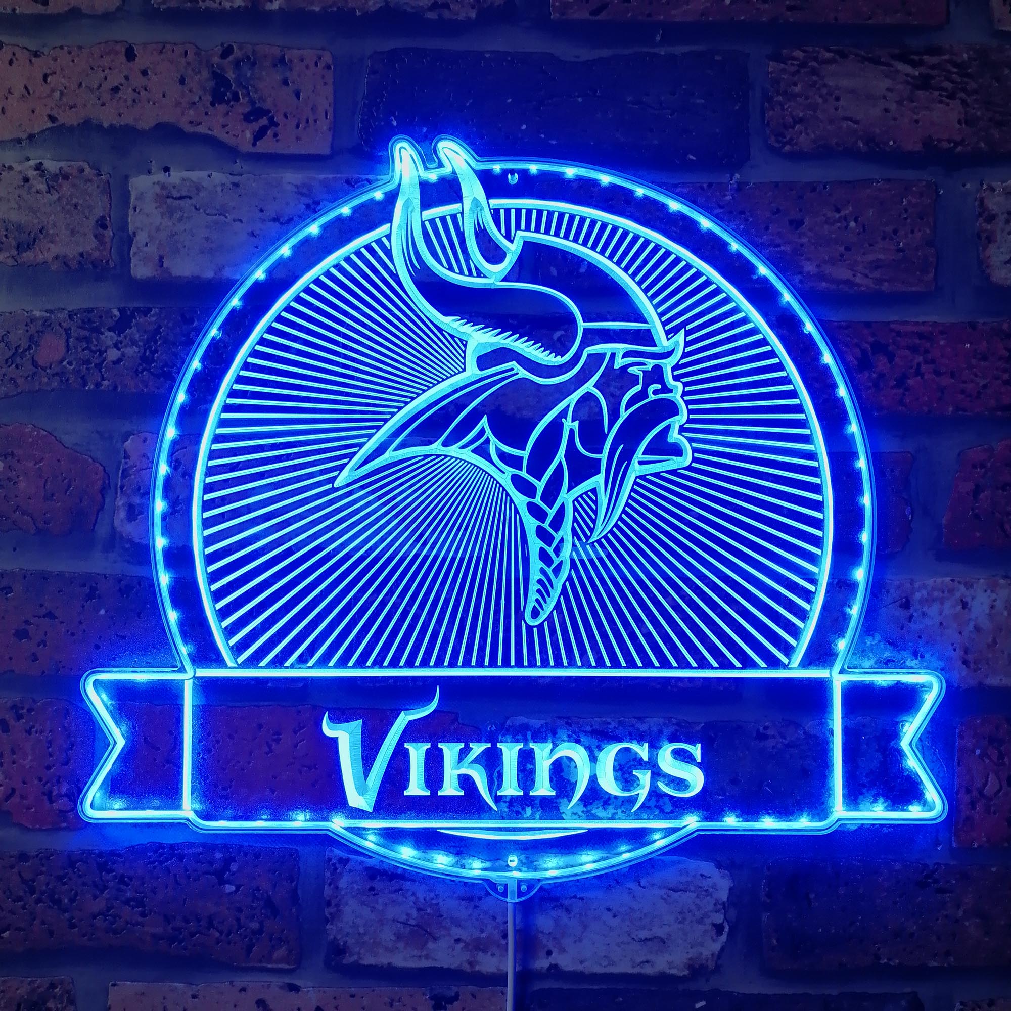 Minnesota Vikings Dynamic RGB Edge Lit LED Light Sign