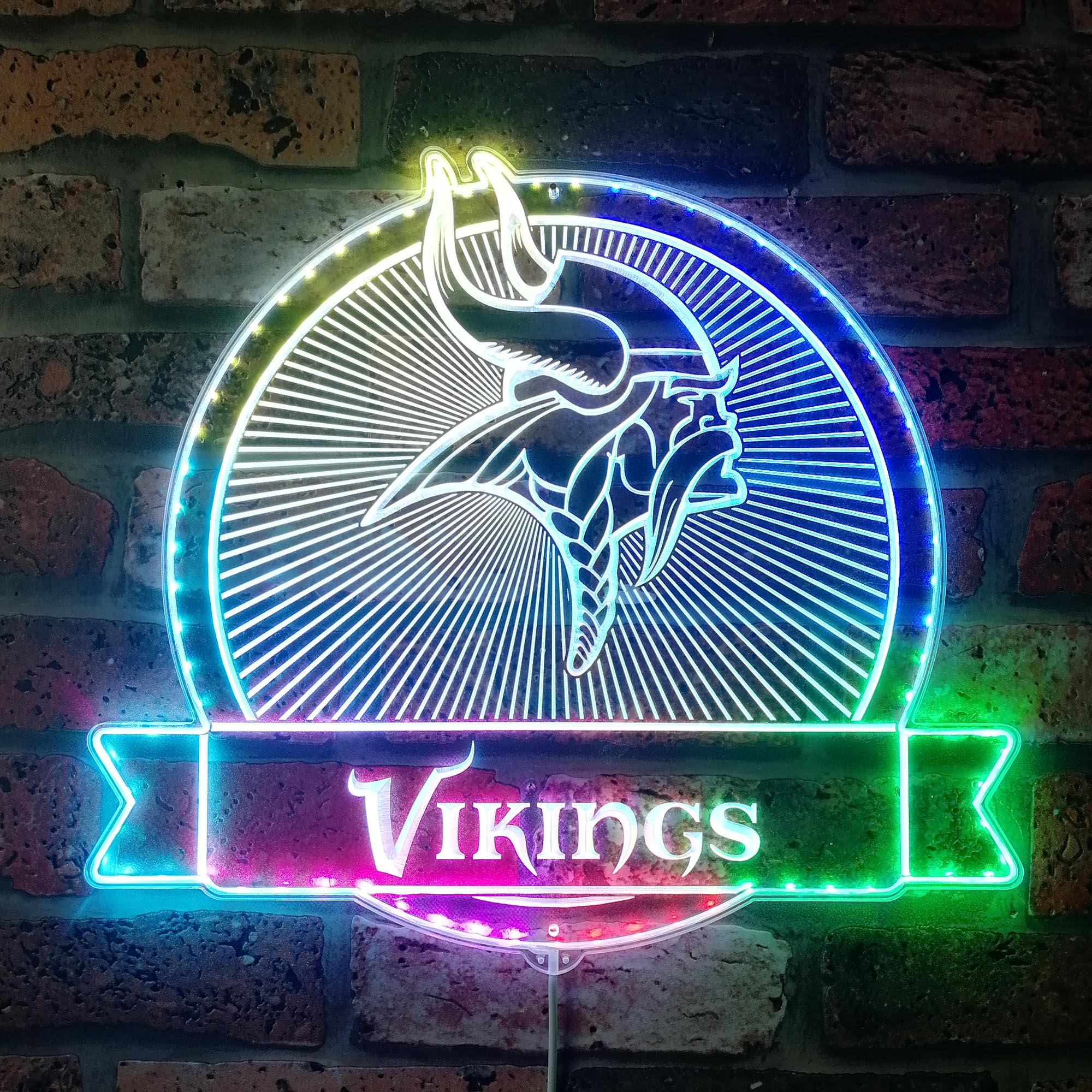 Minnesota Vikings Dynamic RGB Edge Lit LED Light Sign