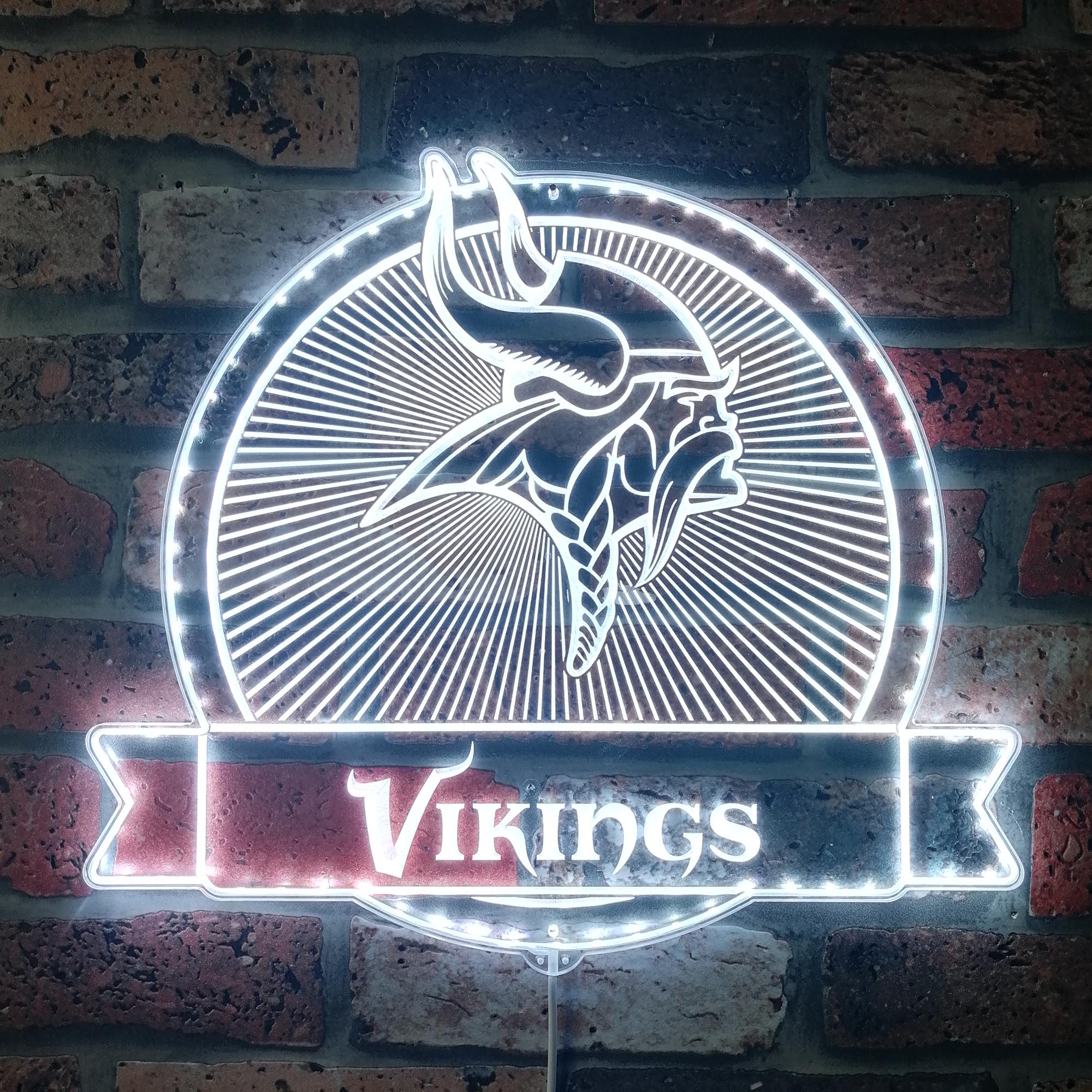 Minnesota Vikings Dynamic RGB Edge Lit LED Light Sign