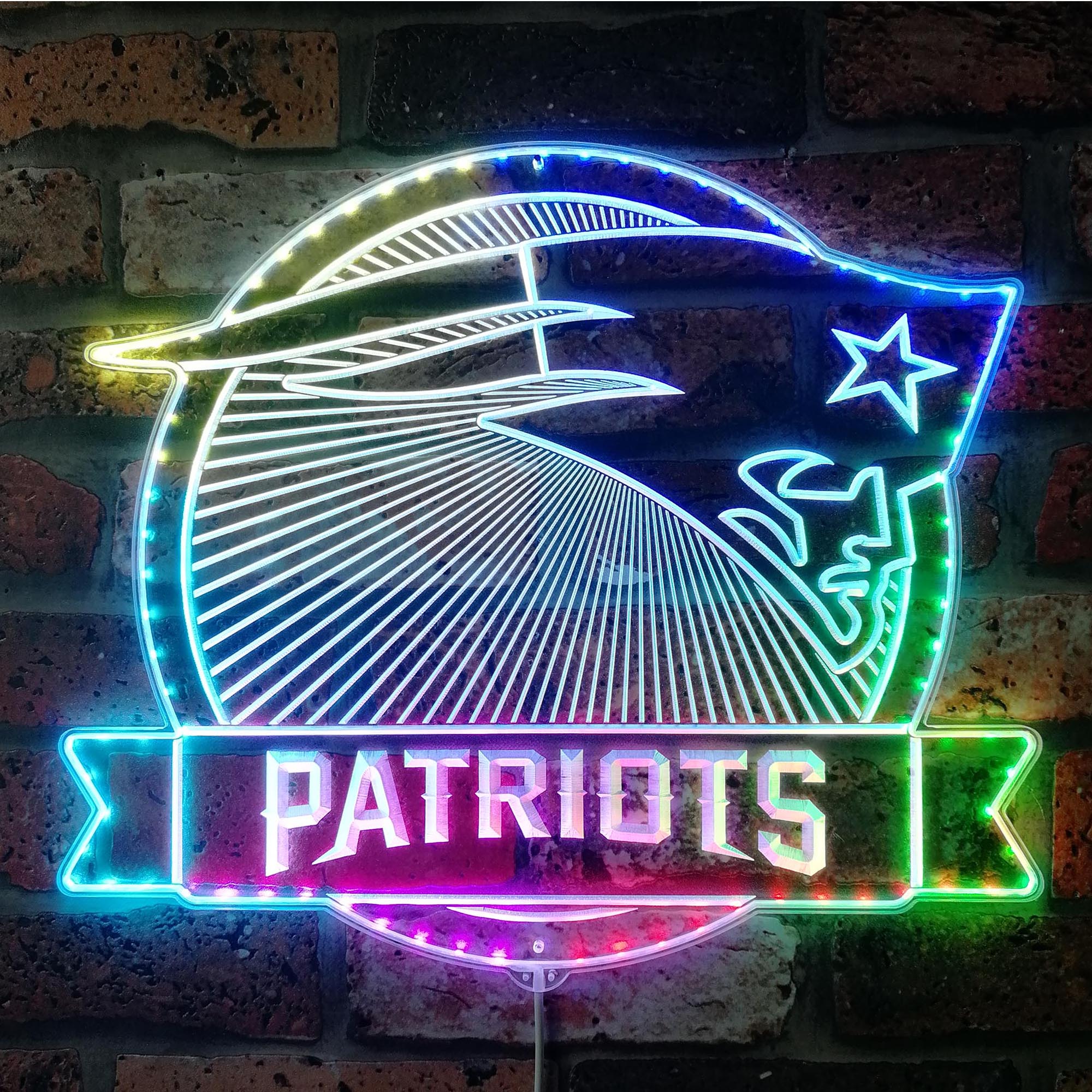 New England Patriots Dynamic RGB Edge Lit LED Sign