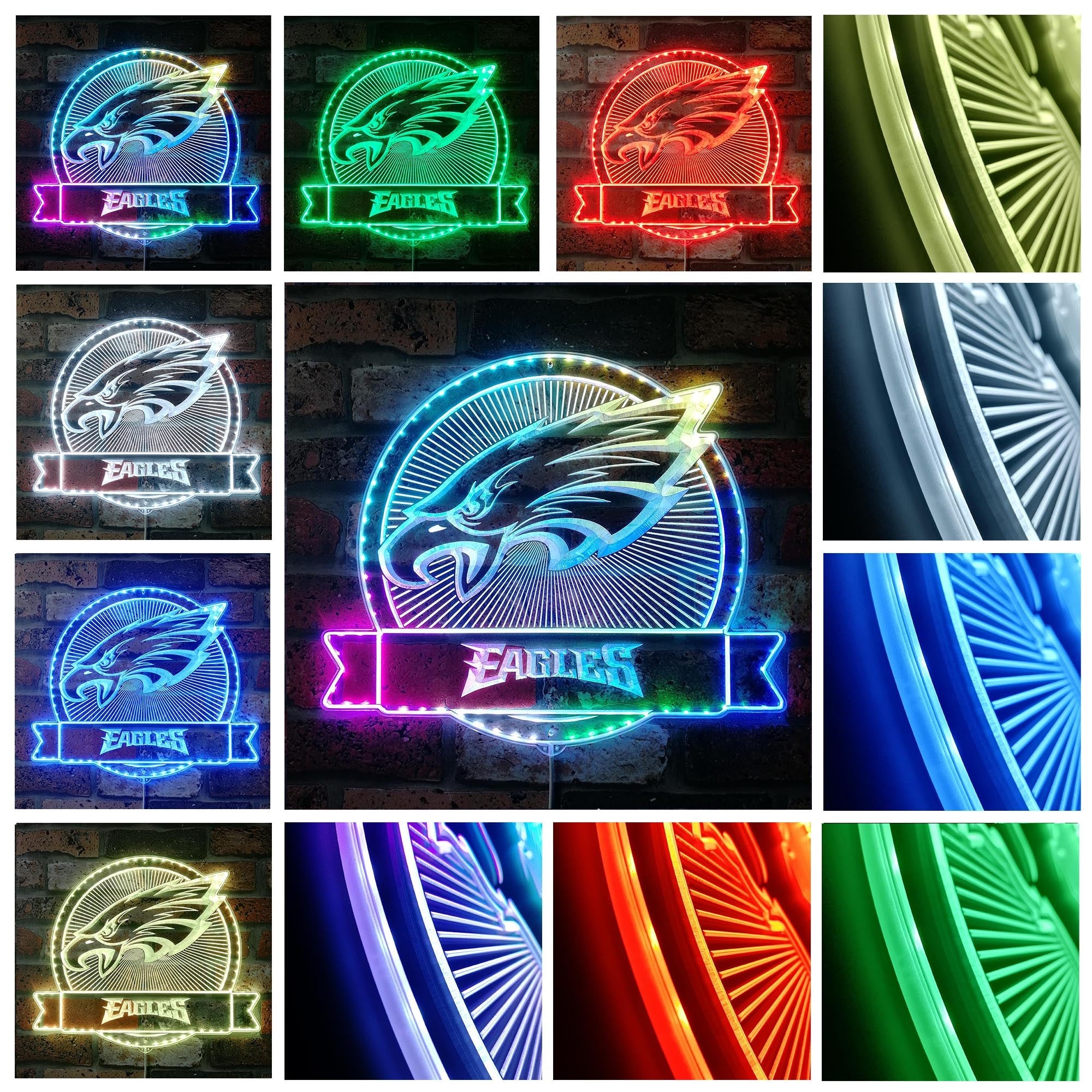 Philadelphia Eagles Dynamic RGB Edge Lit LED Sign