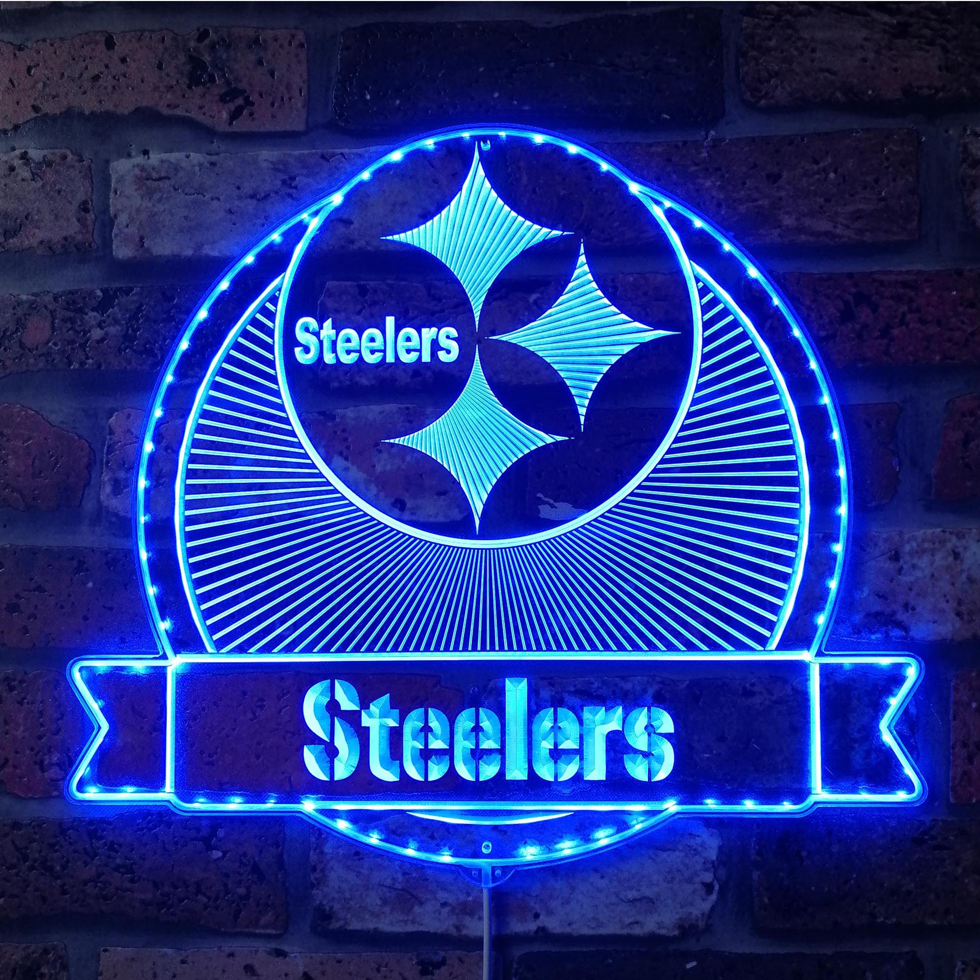 Pittsburgh Steelers Dynamic RGB Edge Lit LED Light Sign