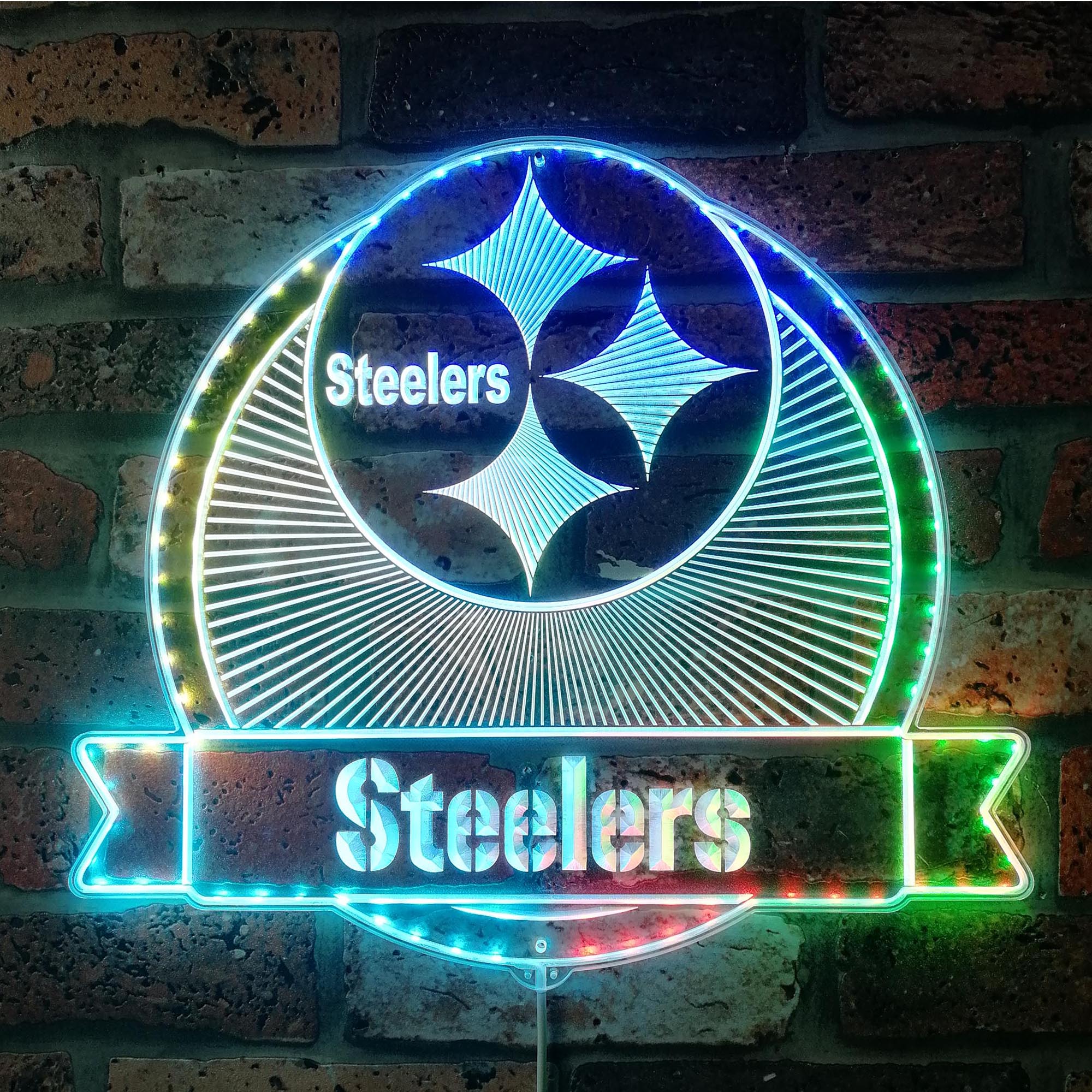 Pittsburgh Steelers Dynamic RGB Edge Lit LED Light Sign