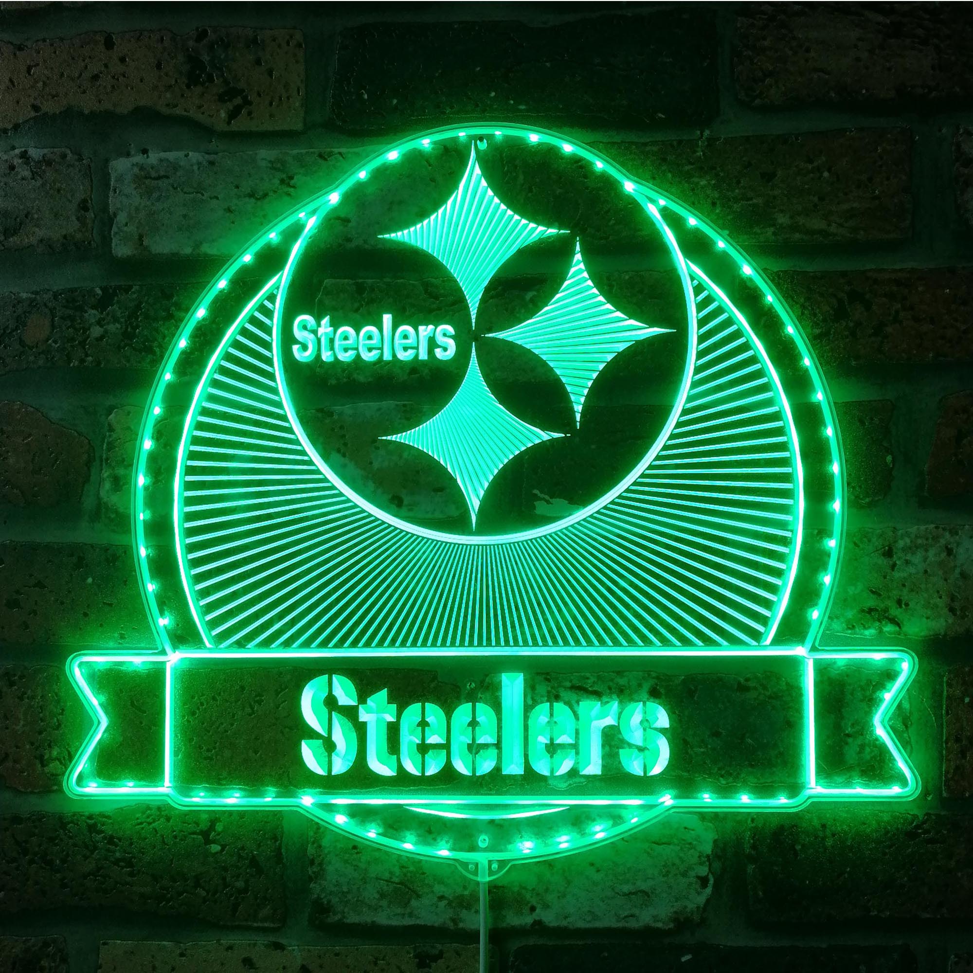 Pittsburgh Steelers Dynamic RGB Edge Lit LED Light Sign