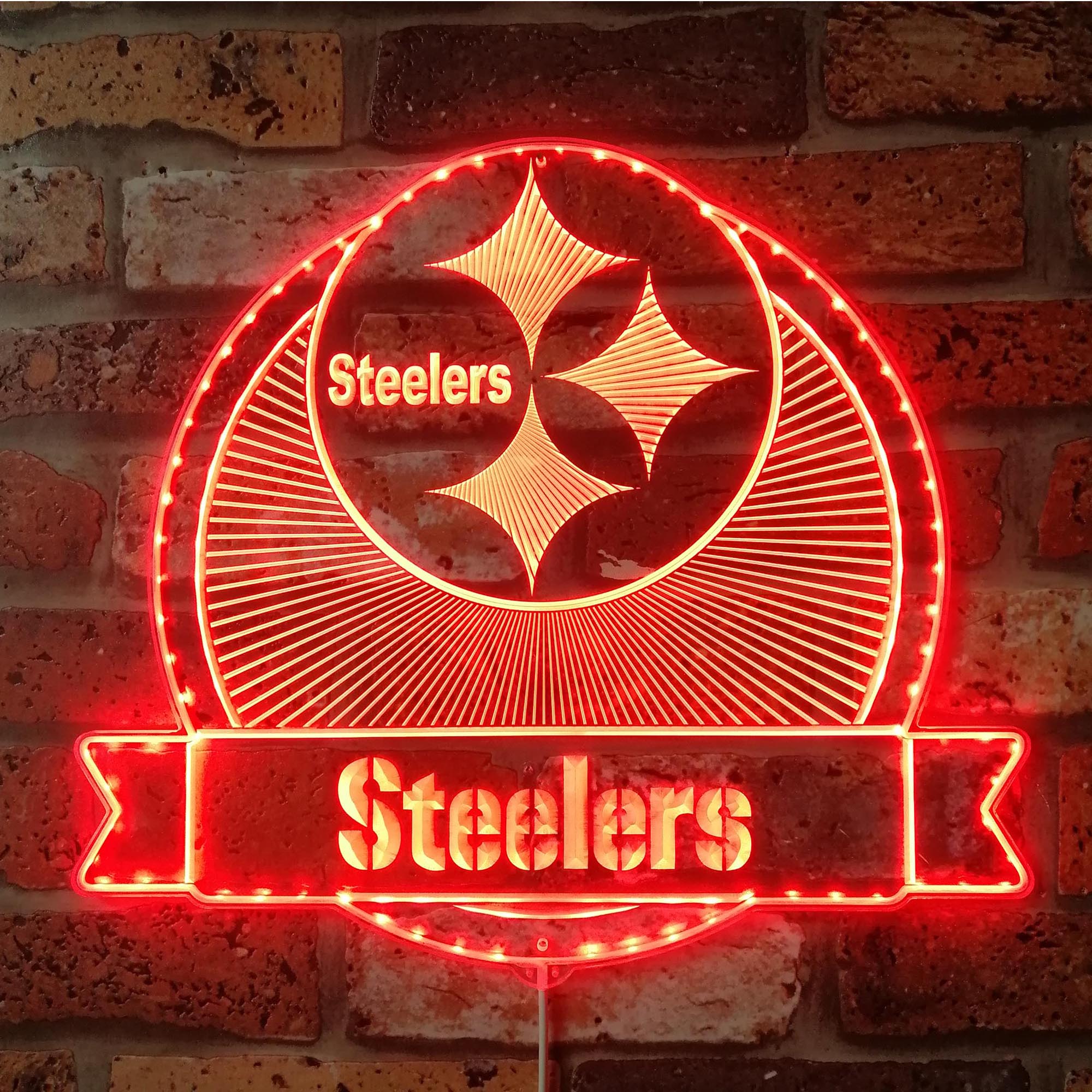 Pittsburgh Steelers Dynamic RGB Edge Lit LED Light Sign