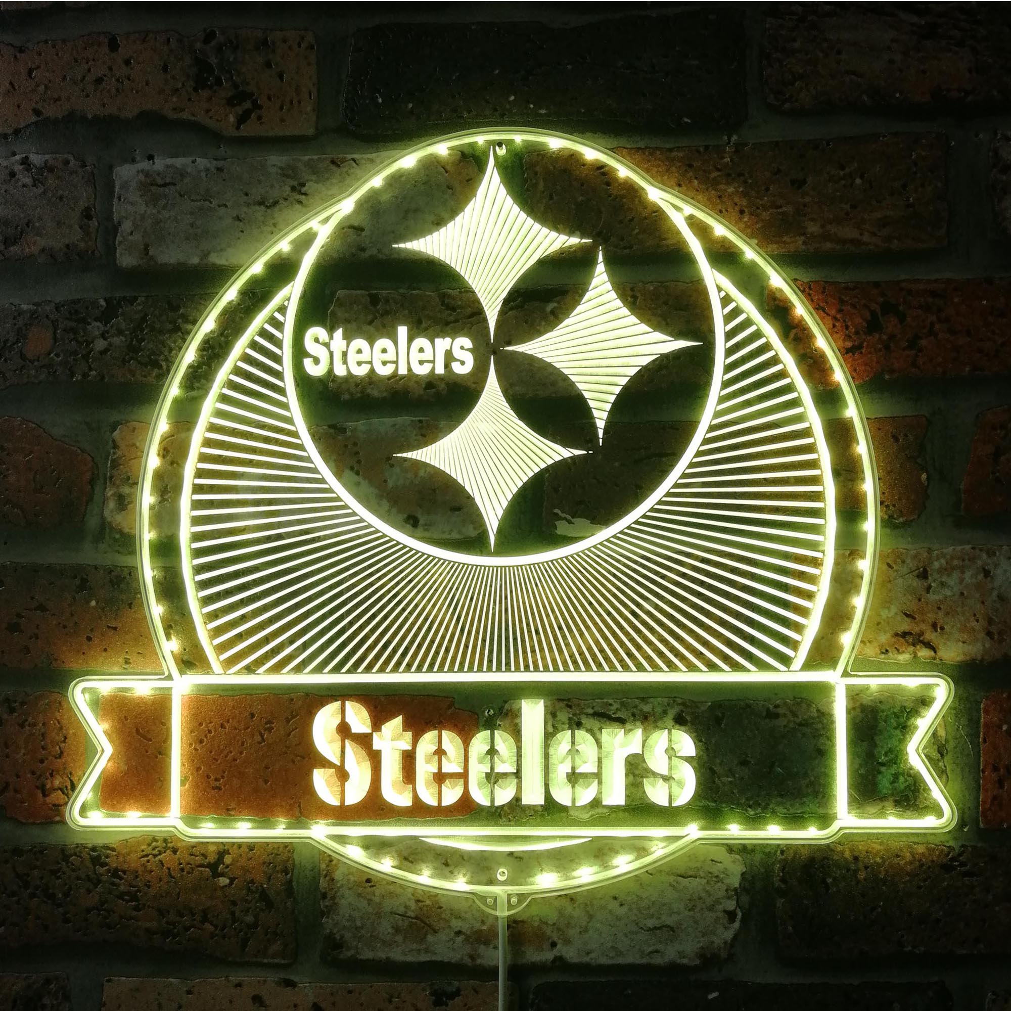 Pittsburgh Steelers Dynamic RGB Edge Lit LED Light Sign