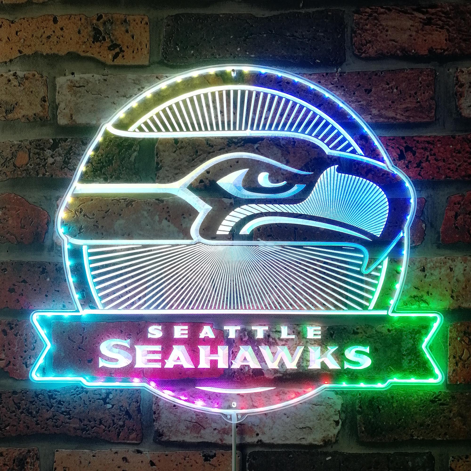 Seattle Seahawks Dynamic RGB Edge Lit LED Light Sign