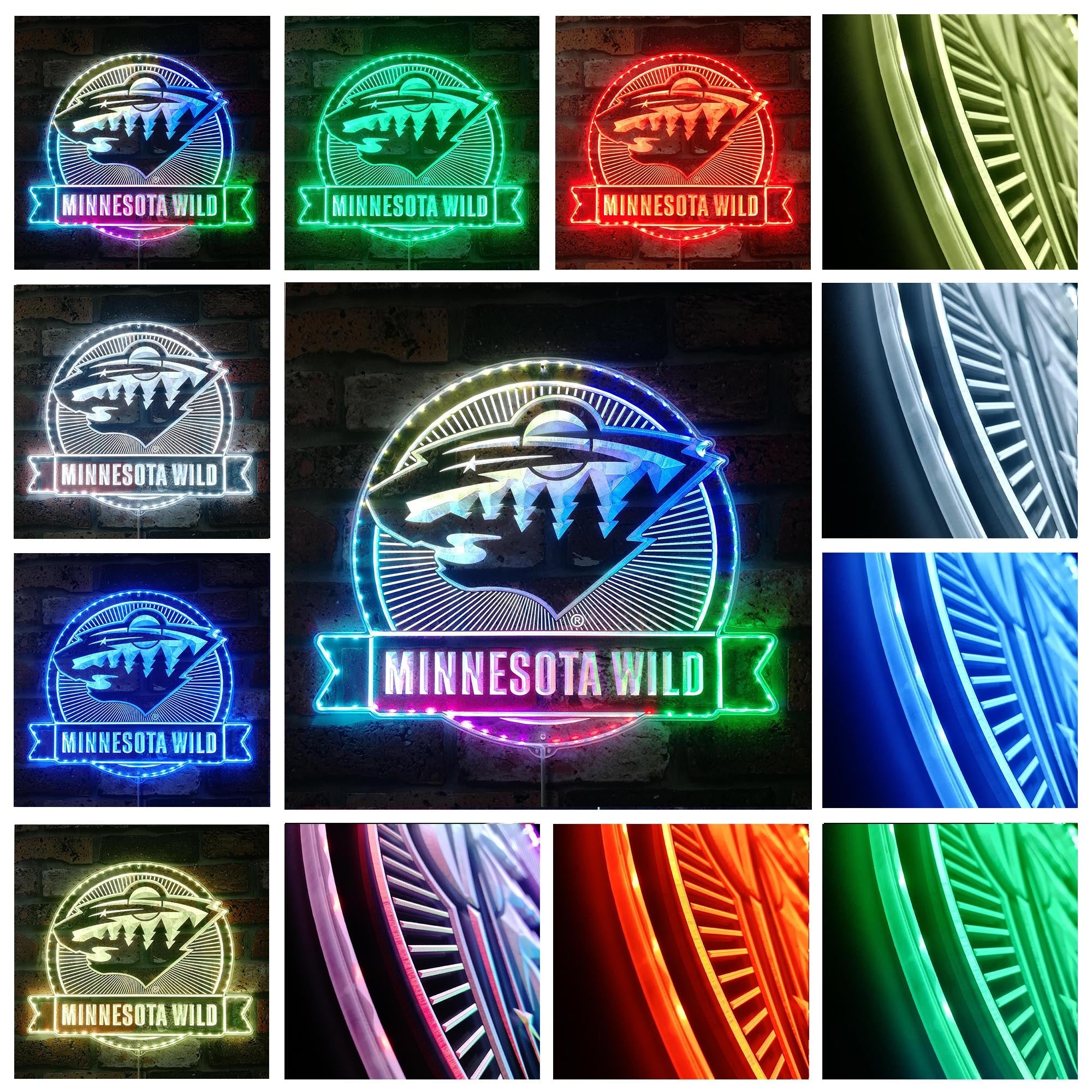 Minnesota Wild Dynamic RGB Edge Lit LED Sign