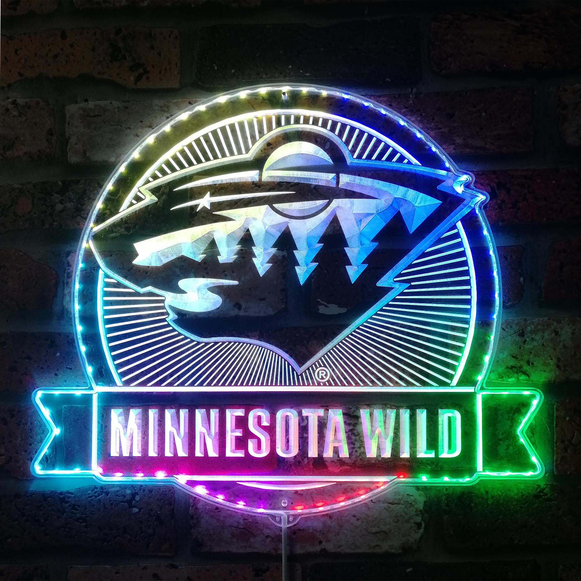 Minnesota Wild Dynamic RGB Edge Lit LED Sign