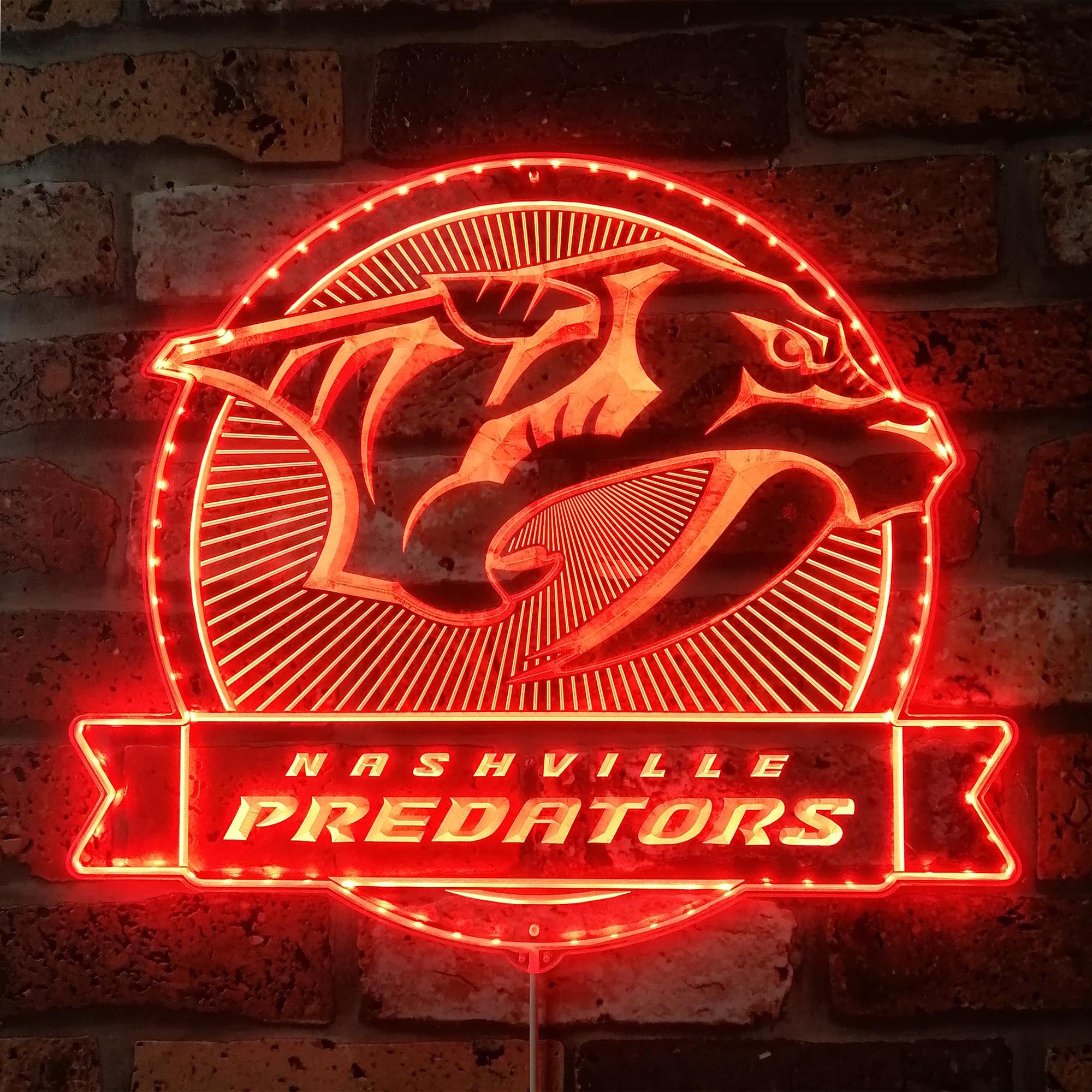 Predators Dog Sign Nashville Predators Dynamic RGB Edge Lit LED Sign | ledlabcave