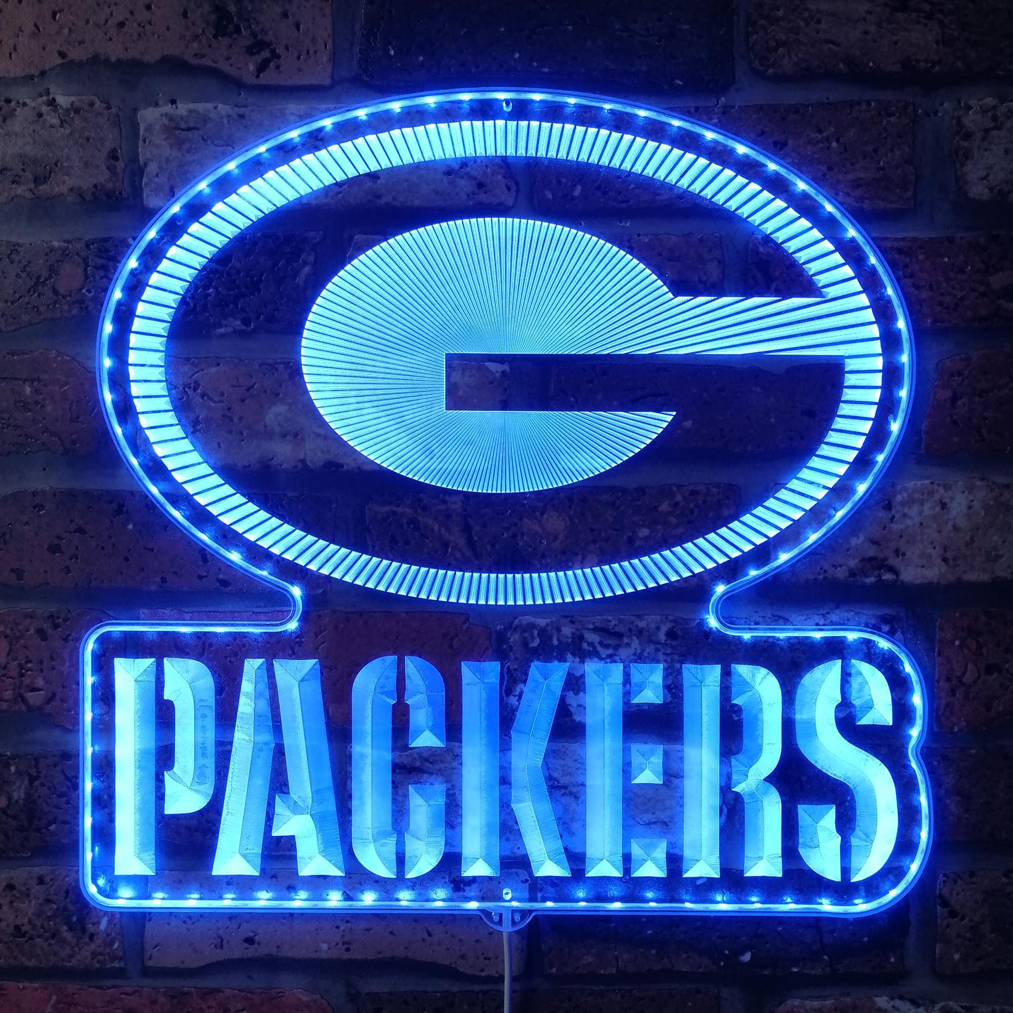 Green Bay Packers Dynamic RGB Edge Lit Led Light Sign