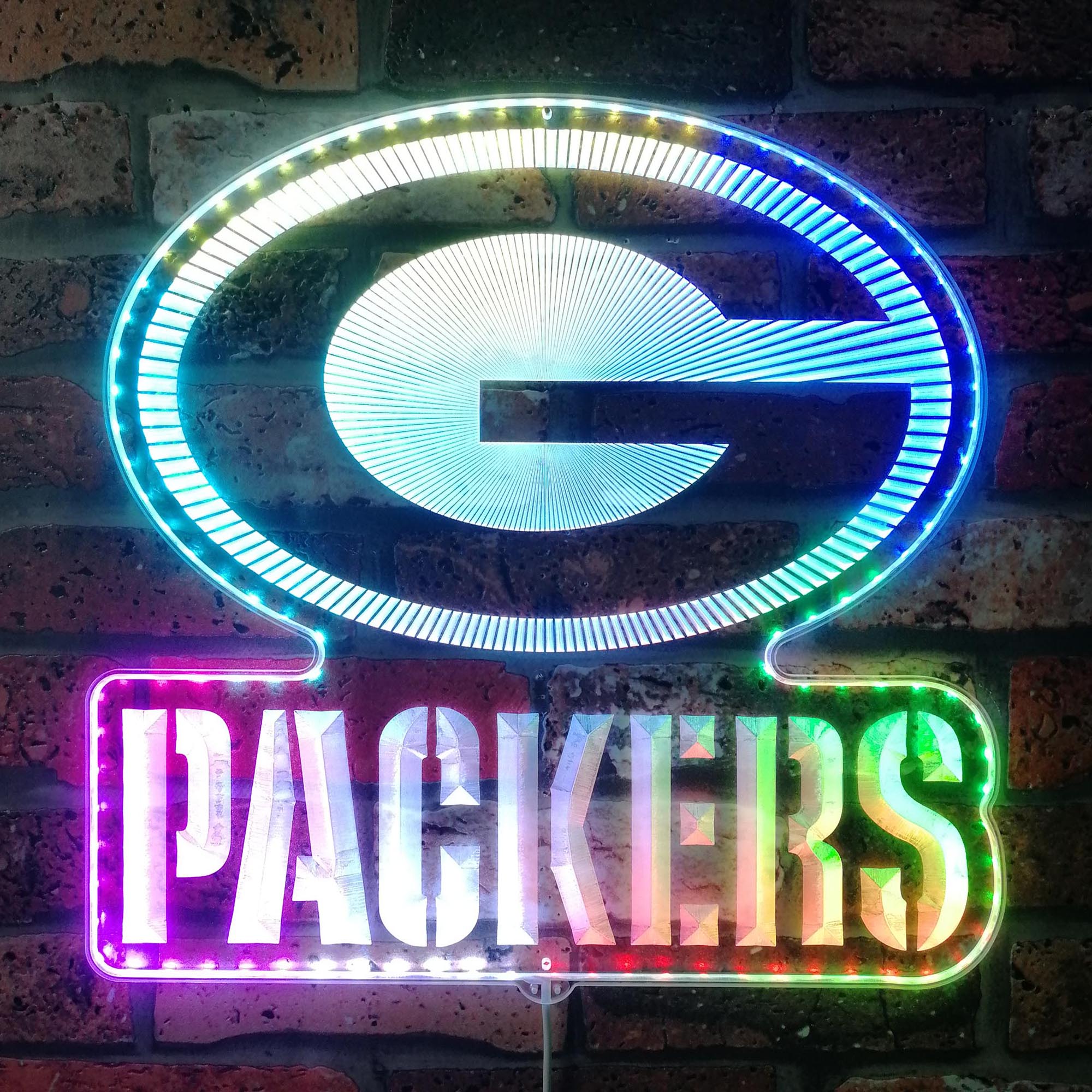 Green Bay Packers Dynamic RGB Edge Lit LED Sign