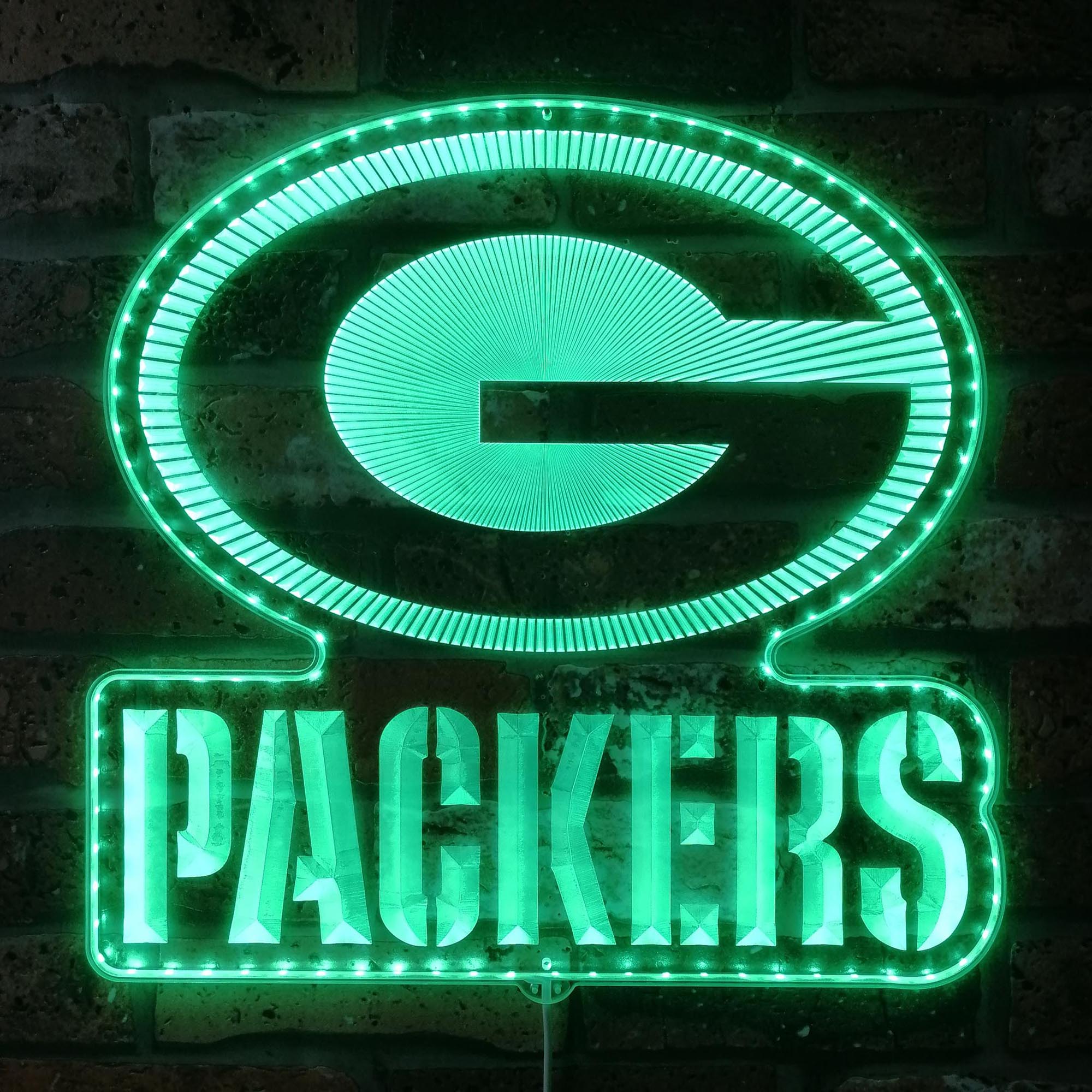 Green Bay Packers Dynamic RGB Edge Lit Led Light Sign