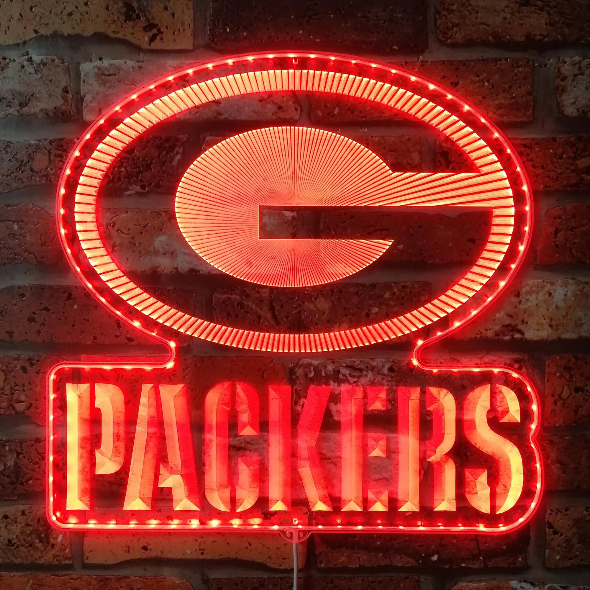 Green Bay Packers Dynamic RGB Edge Lit Led Light Sign