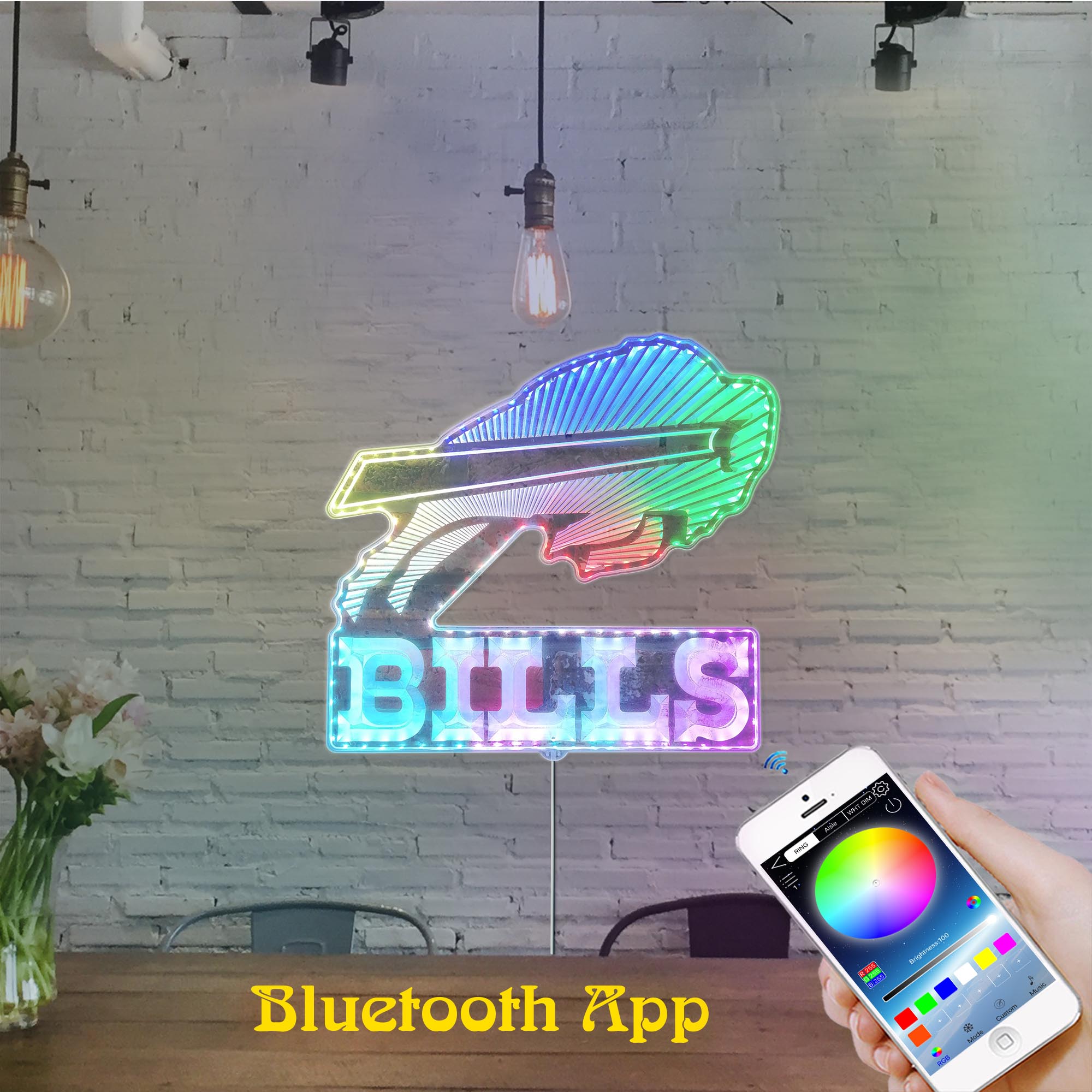 Personalized Buffalo Bills Dynamic RGB Edge Lit LED Sign