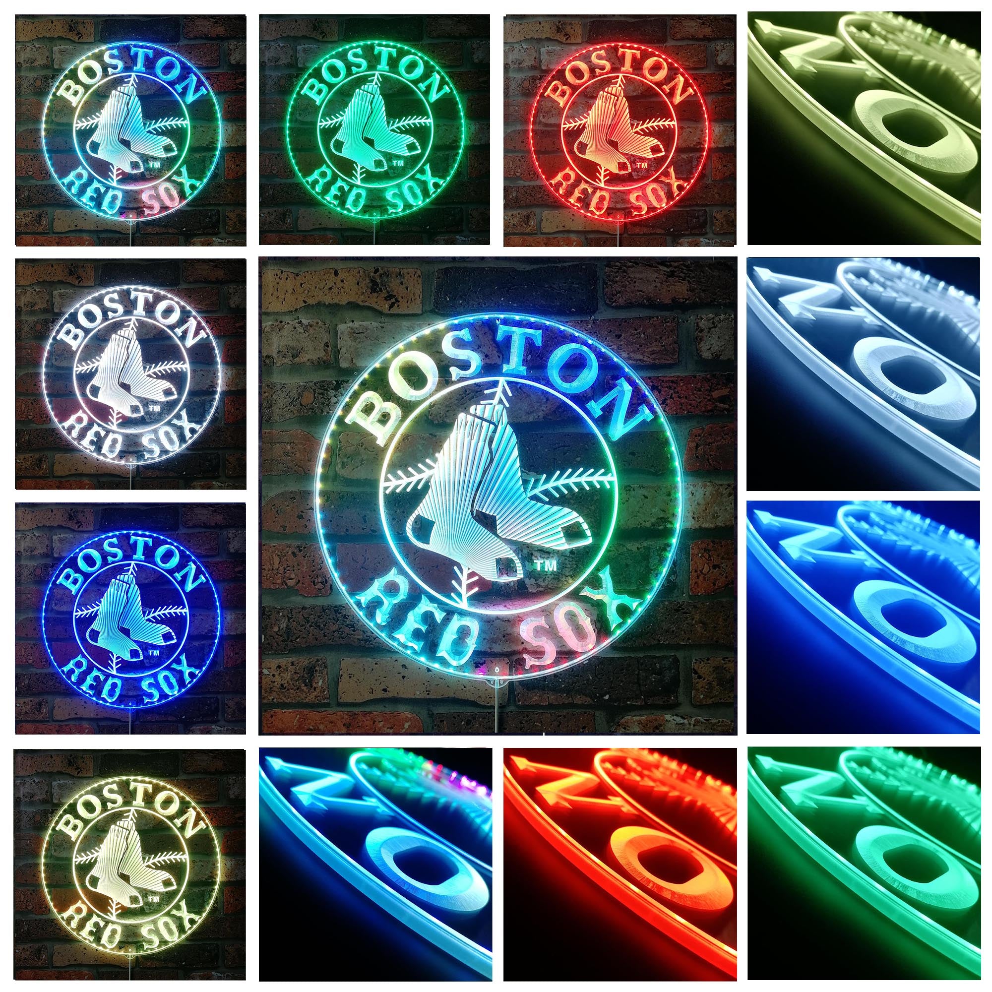 Boston Red Sox Dynamic RGB Edge Lit LED Sign