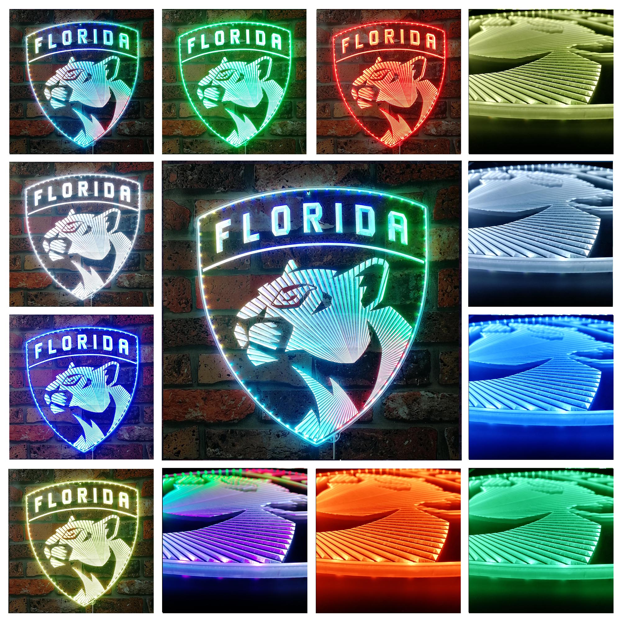 Florida Panthers Dynamic RGB Edge Lit LED Sign