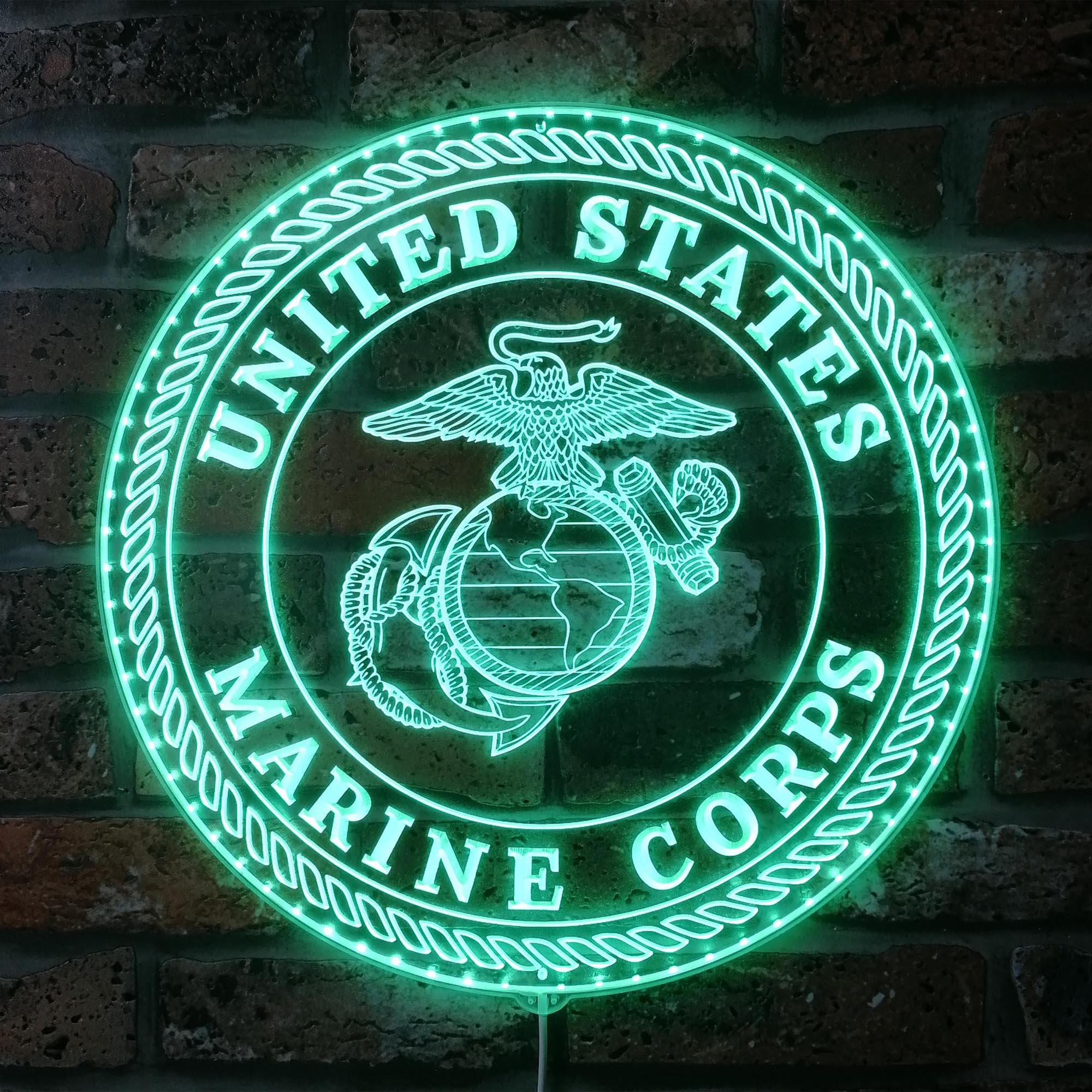 Neon Usmc United States Marine Corps Dynamic RGB Edge Lit LED Sign | LED LAB CAVE
