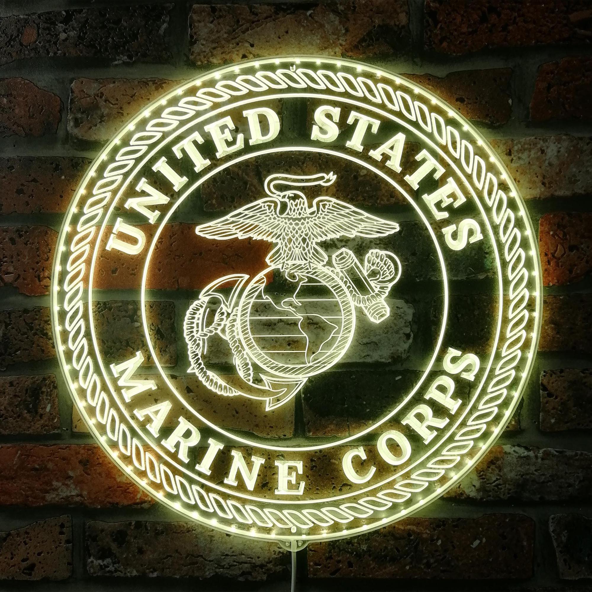 United States Marine Corps Dynamic RGB Edge Lit LED Sign