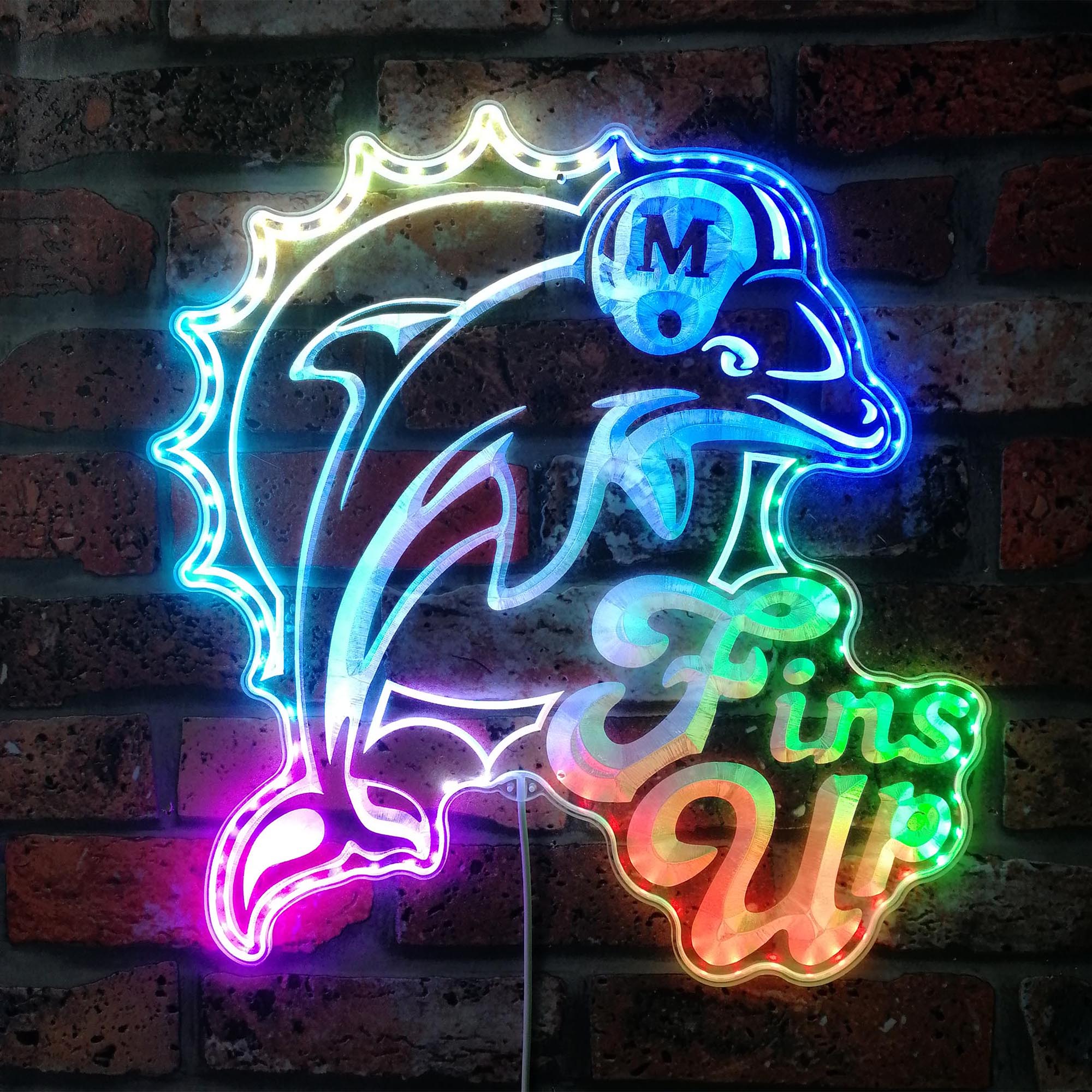 Miami Dolphins Dynamic RGB Edge Lit LED Sign