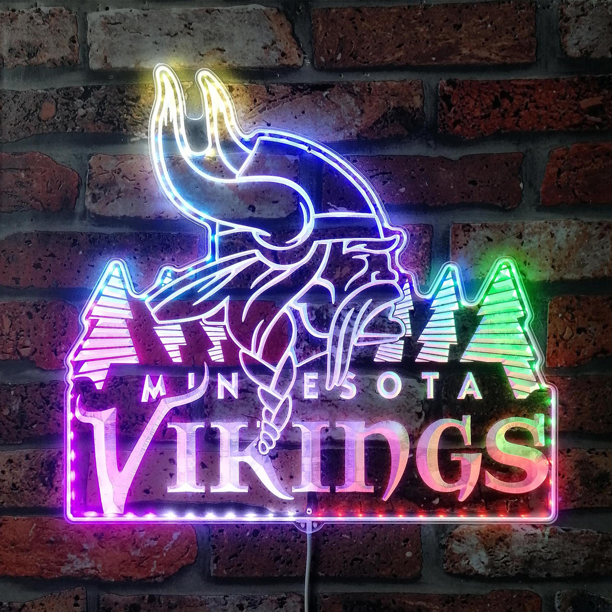 Minnesota Vikings Dynamic RGB Edge Lit LED Light Sign | led lab cave
