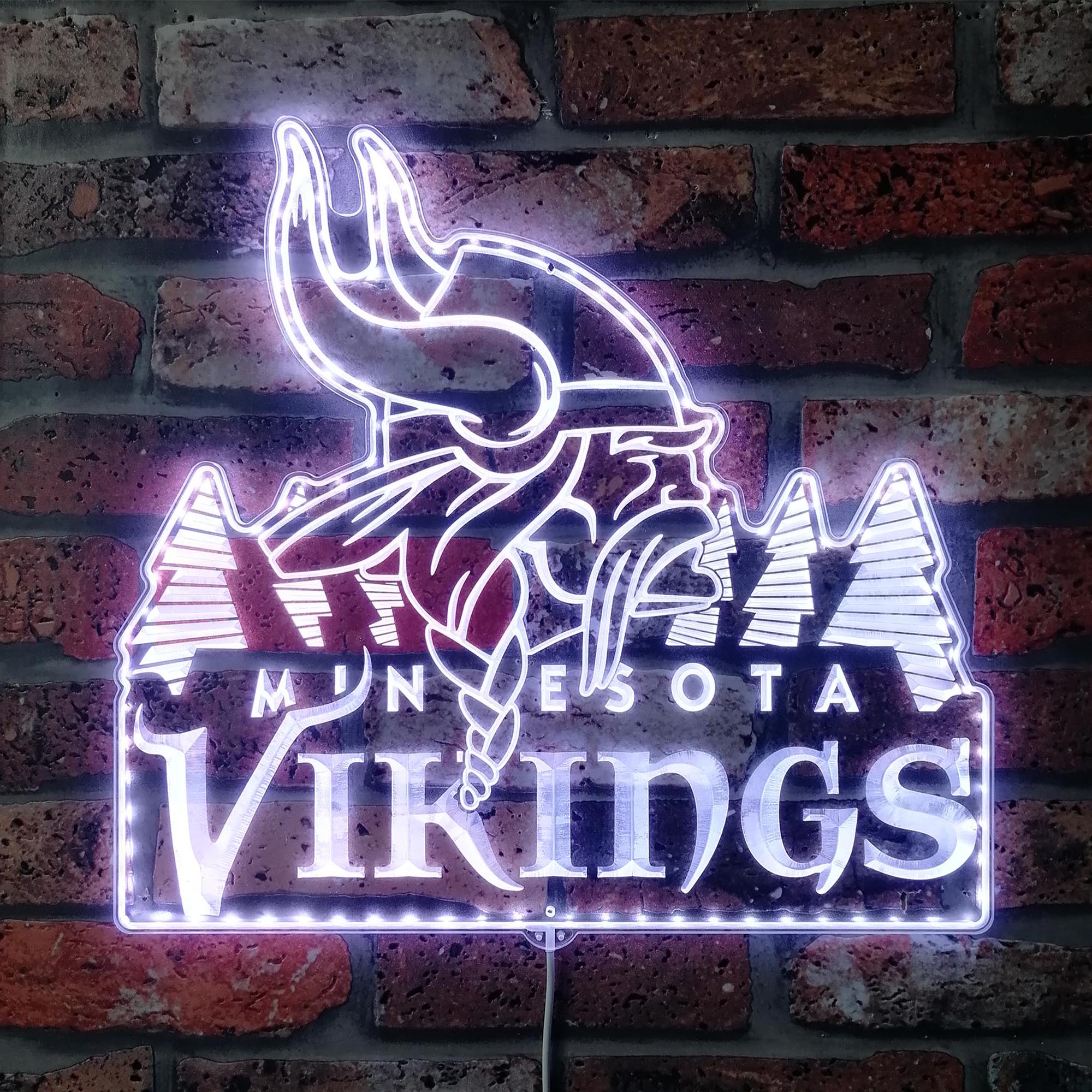 Minnesota Vikings Neon RGB Edge Lit LED Light Sign