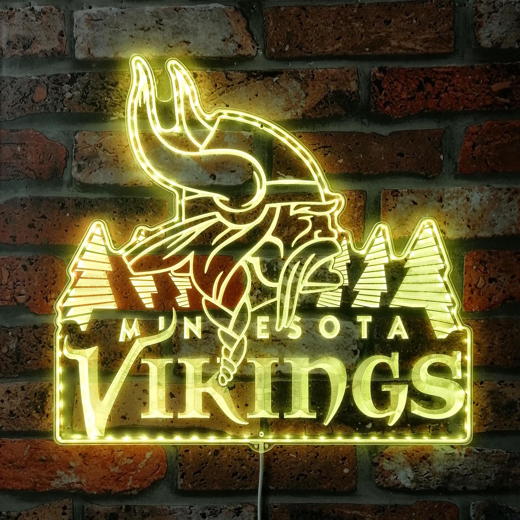 Minnesota Vikings Dynamic RGB Edge Lit LED Light Sign