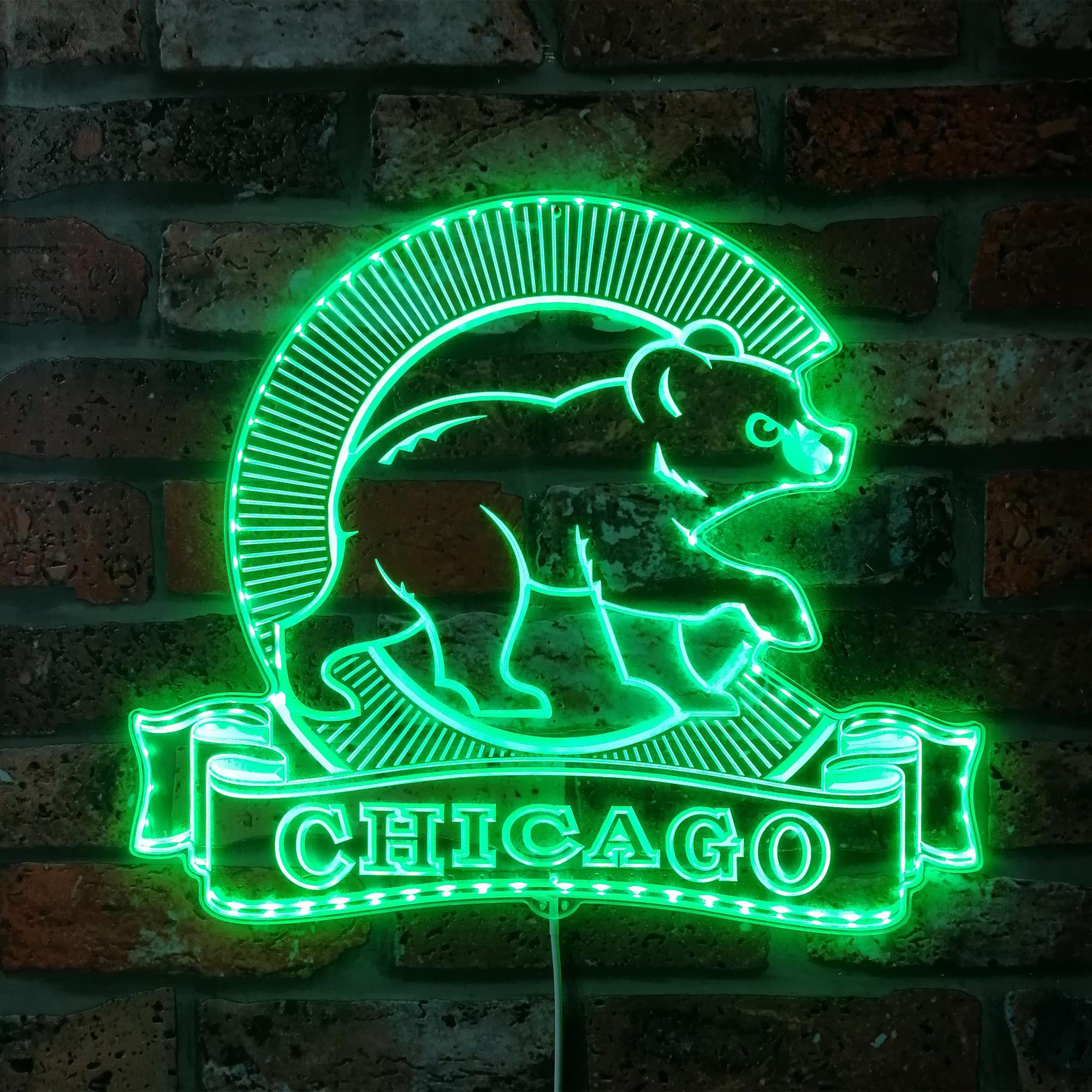 Chicago Bears Dynamic RGB Edge Lit LED Light Sign