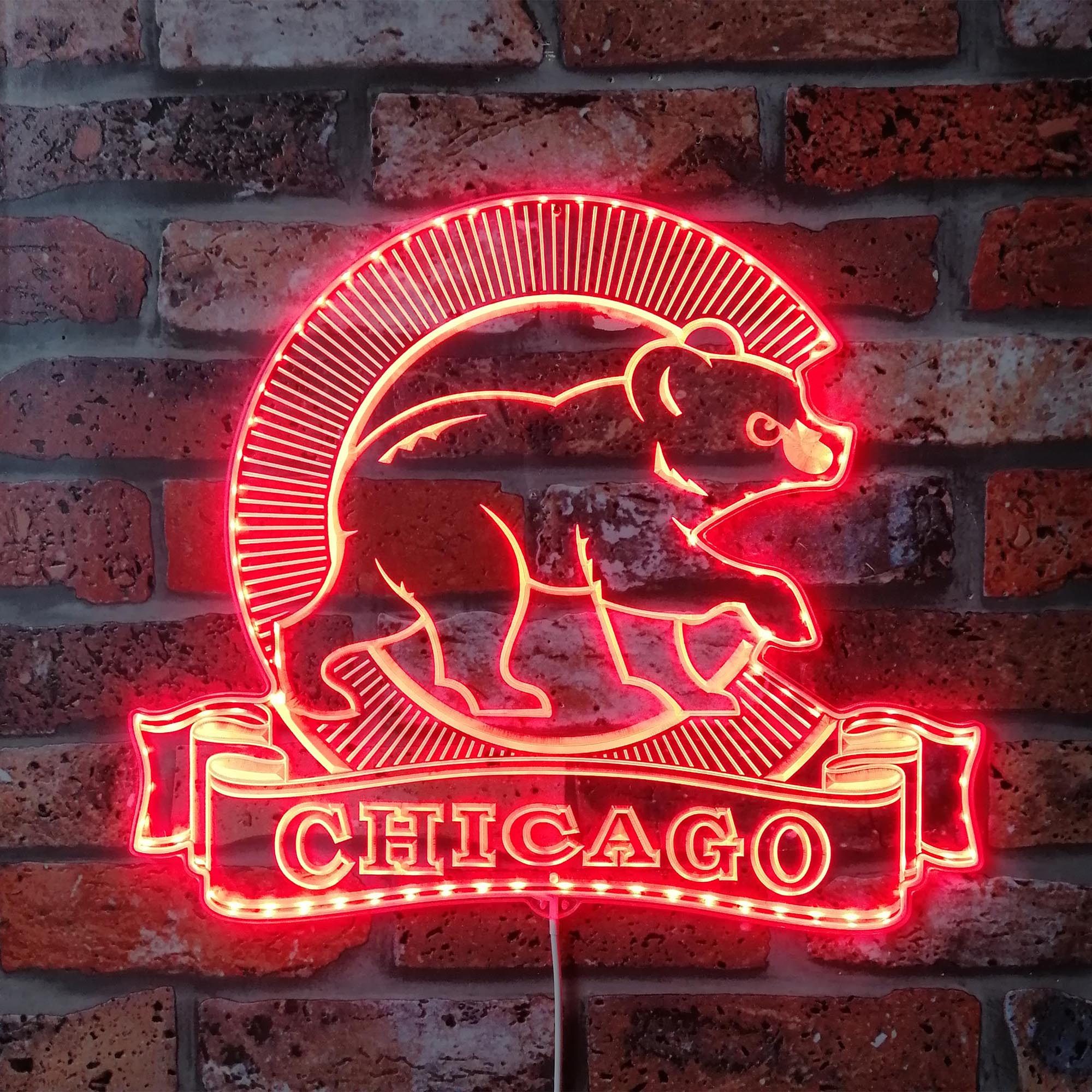 Chicago Bears Dynamic RGB Edge Lit LED Light Sign