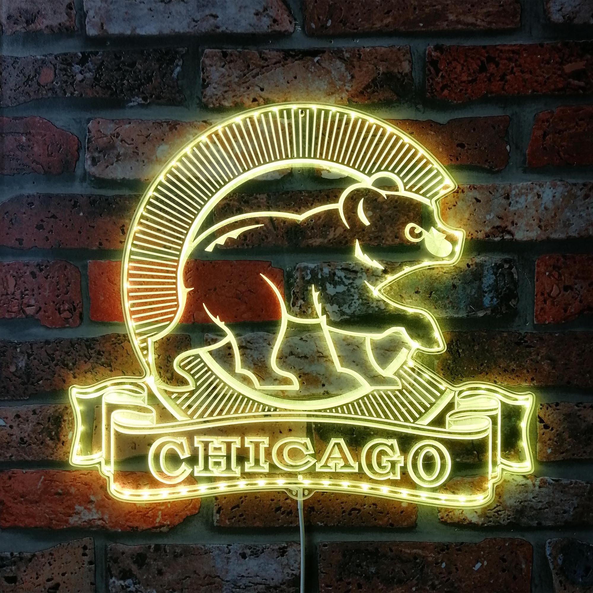 Chicago Bears Dynamic RGB Edge Lit LED Light Sign