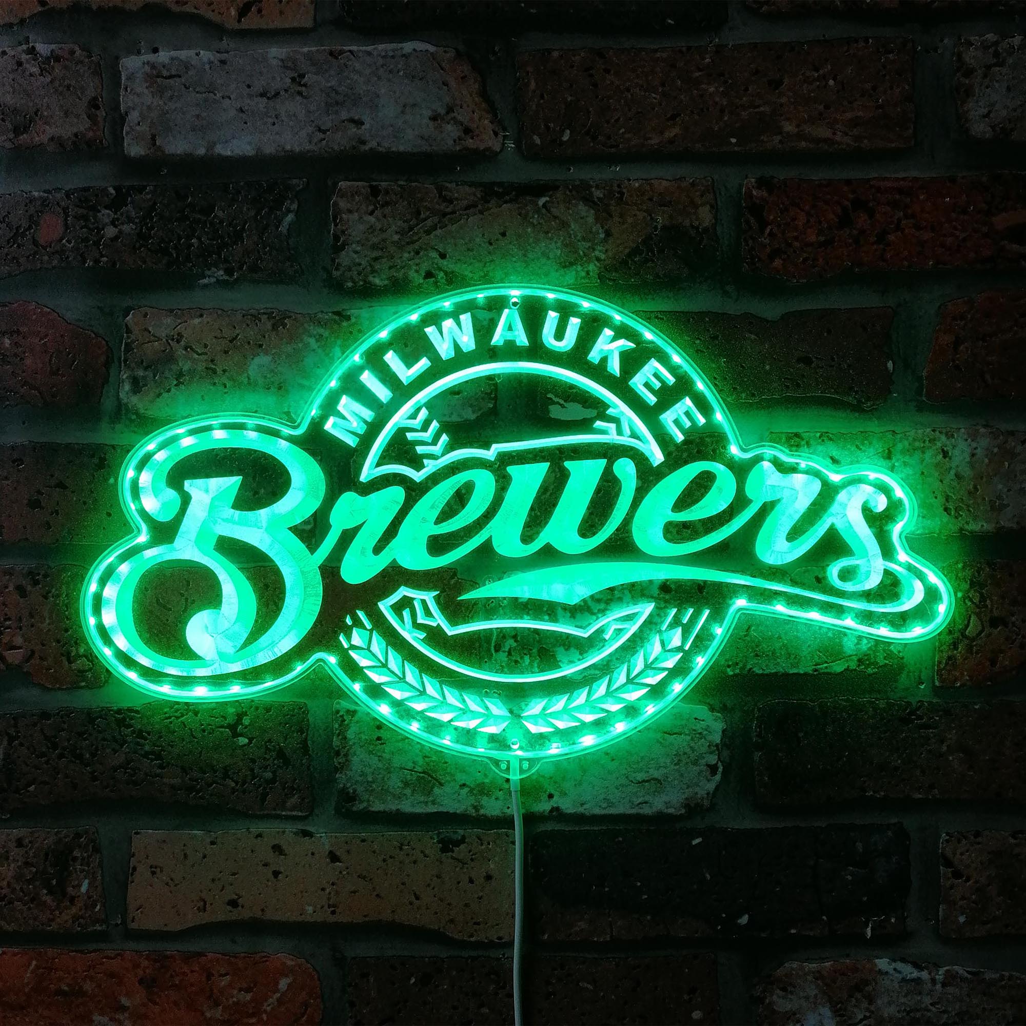 Milwaukee Brewers Neon RGB Edge Lit LED Sign