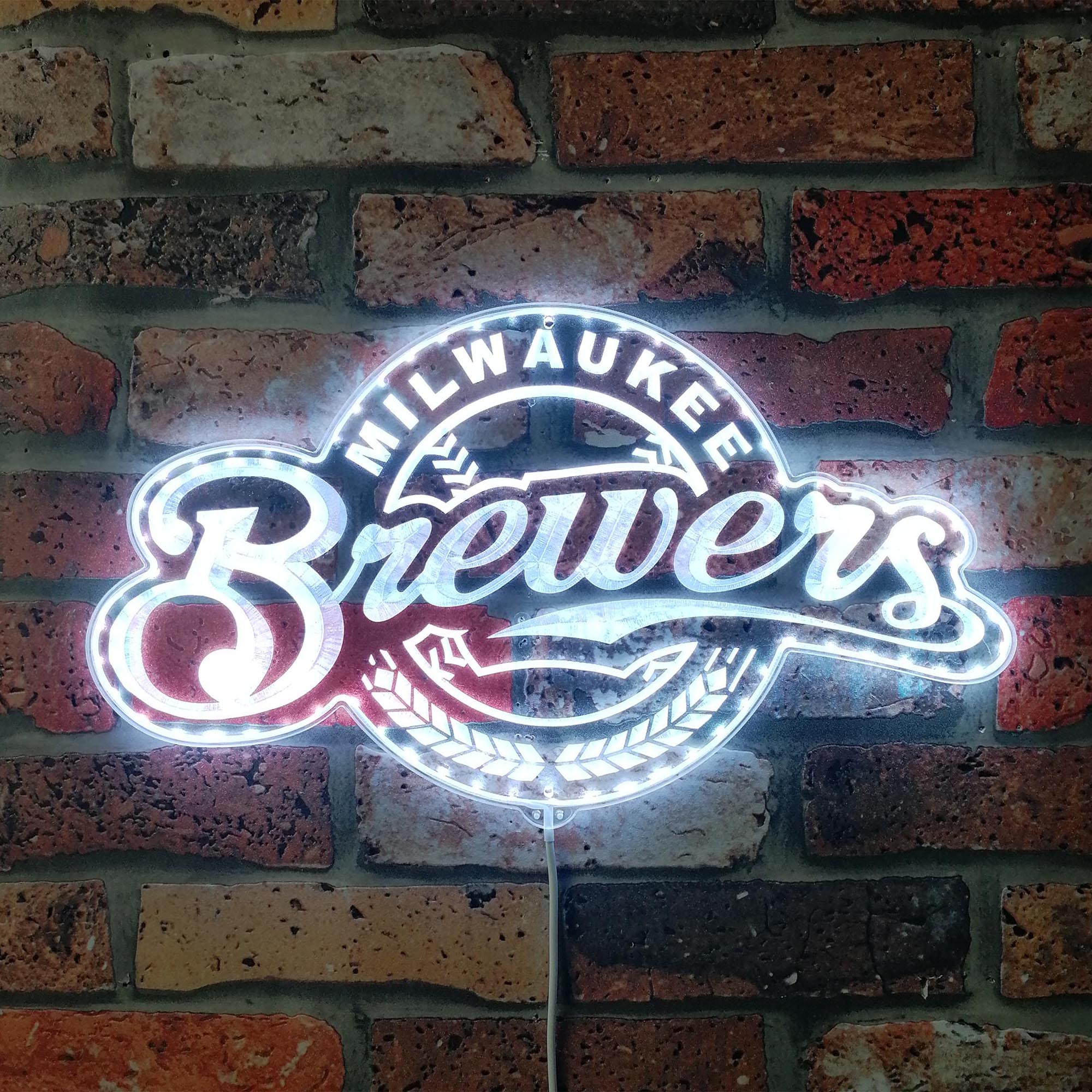 Milwaukee Brewers Neon RGB Edge Lit LED Sign