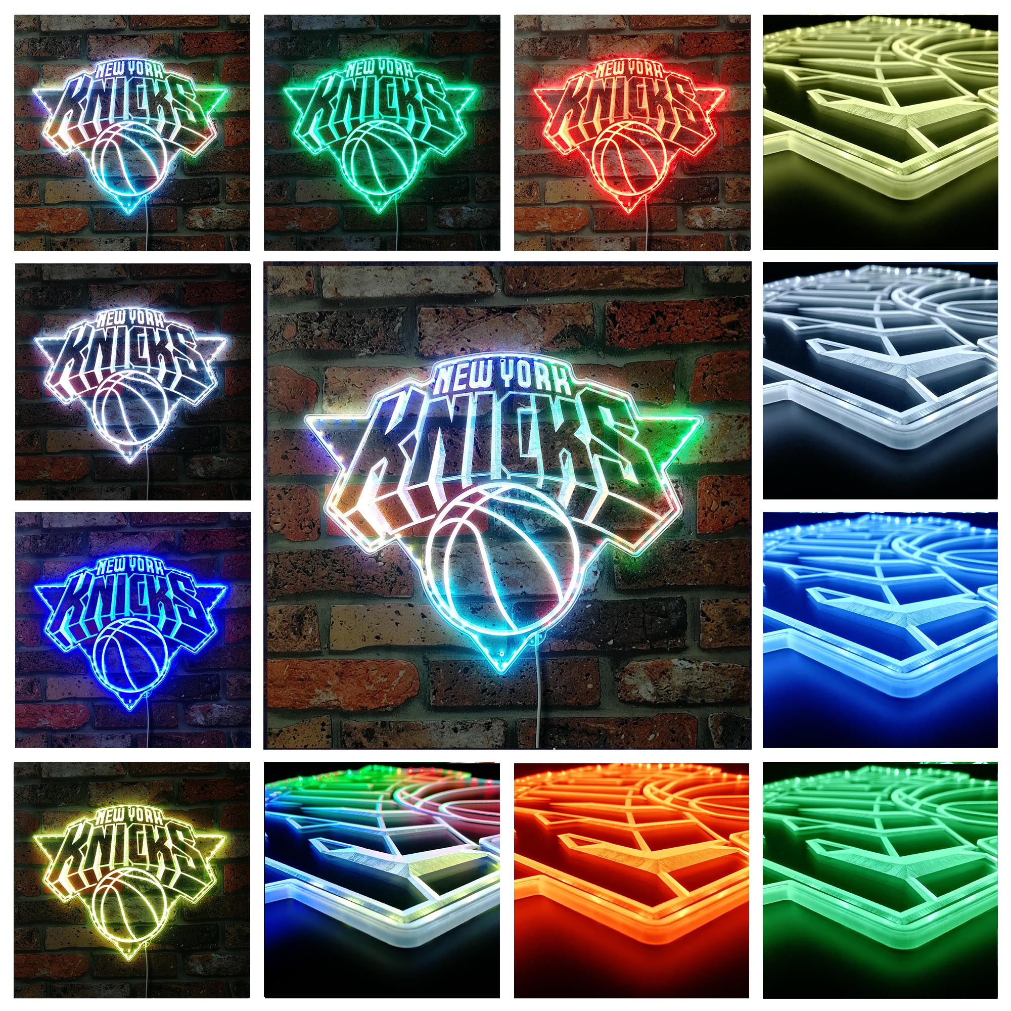 Custom Knicks Sign New York Knicks Dynamic RGB Edge Lit LED Sign | LED LAB CAVE