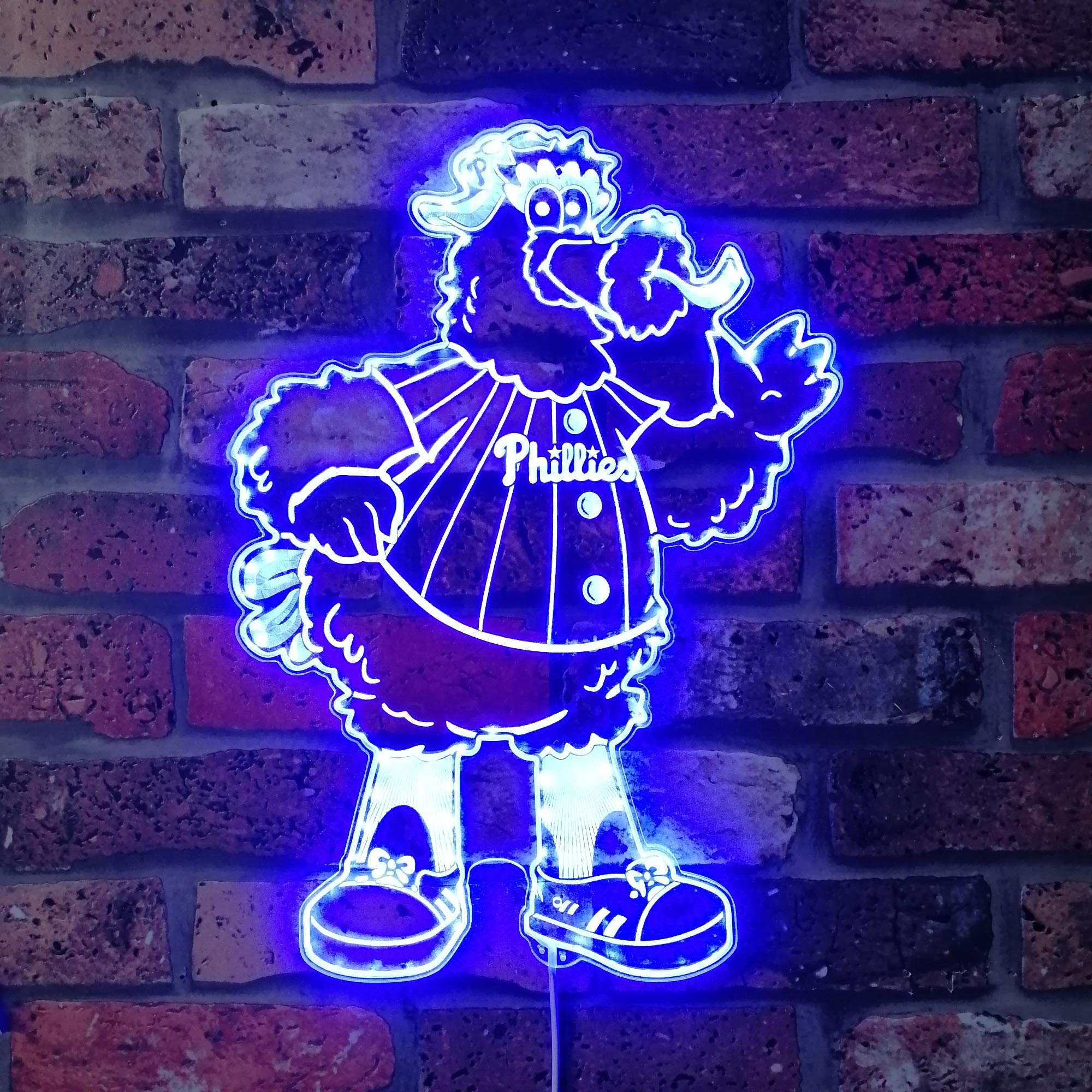 Philadelphia Phillies Phillie Phanatic Cartoon Neon RGB Edge Lit LED Sign