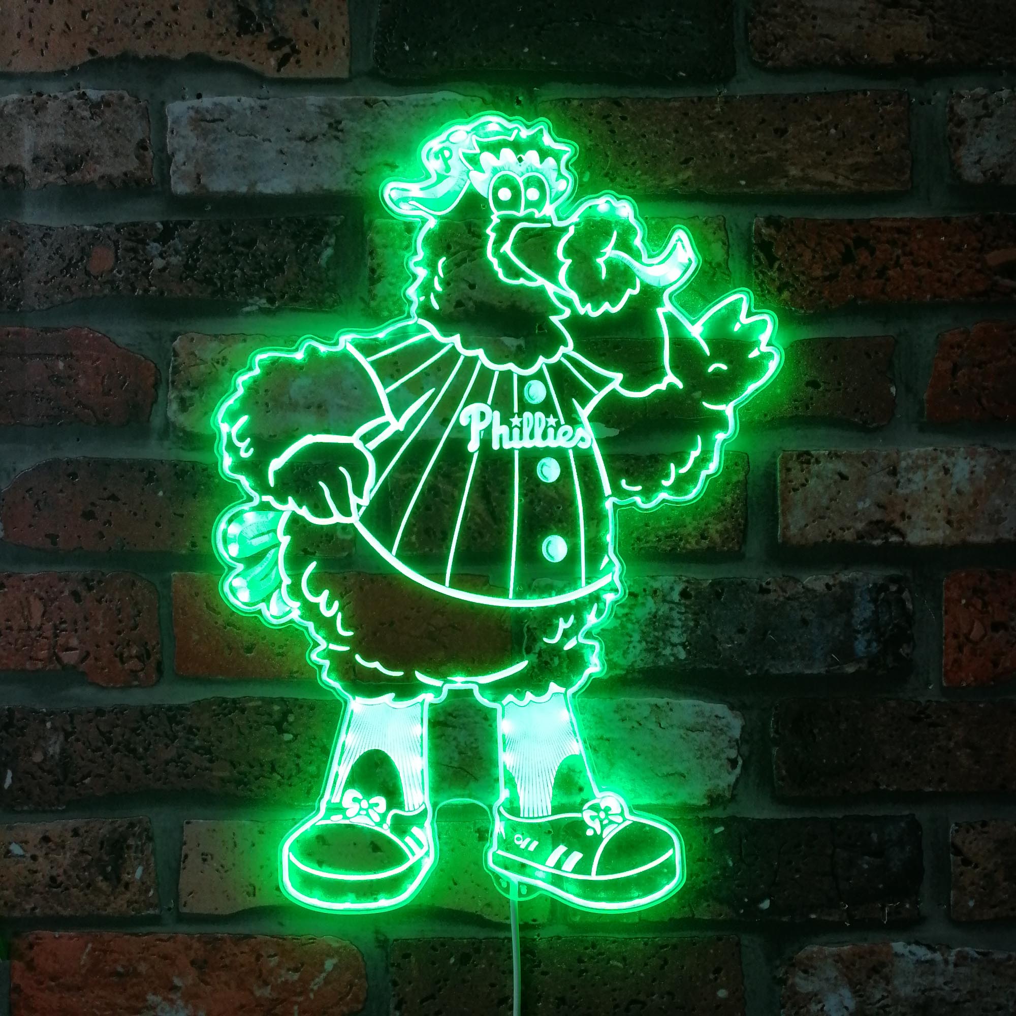 Philadelphia Phillies Phillie Phanatic Cartoon Neon RGB Edge Lit LED Sign