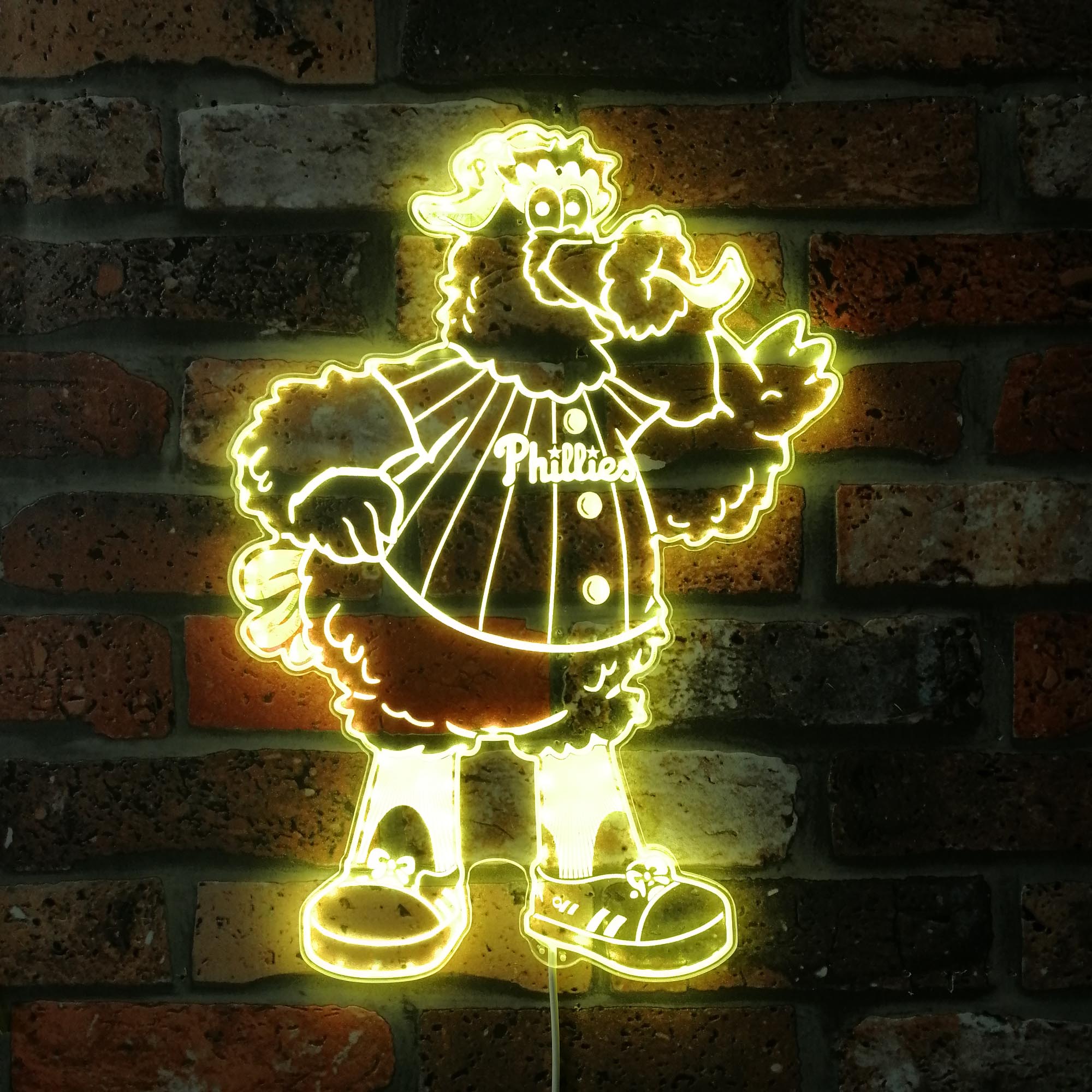 Philadelphia Phillies Phillie Phanatic Cartoon Dynamic RGB Edge Lit LED Sign