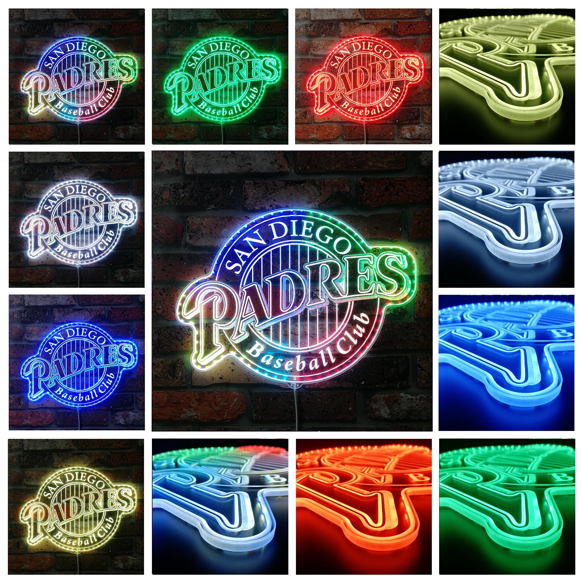 San diego Padres Neon RGB Edge Lit LED Sign