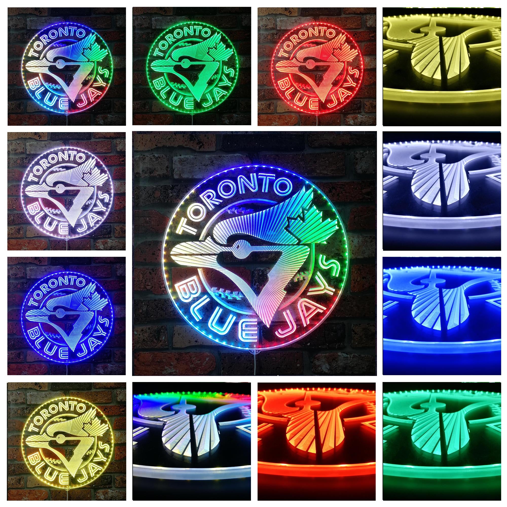 Toronto Blue Jays Baseball Dynamic RGB Edge Lit LED Sign