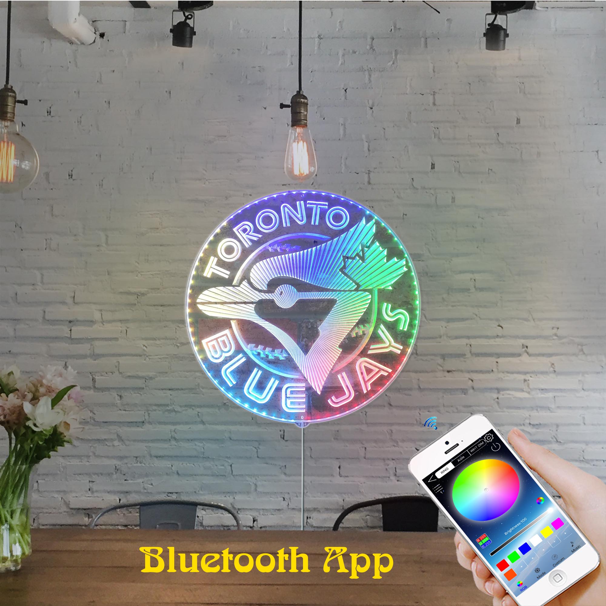 Toronto Blue Jays Baseball Dynamic RGB Edge Lit LED Sign