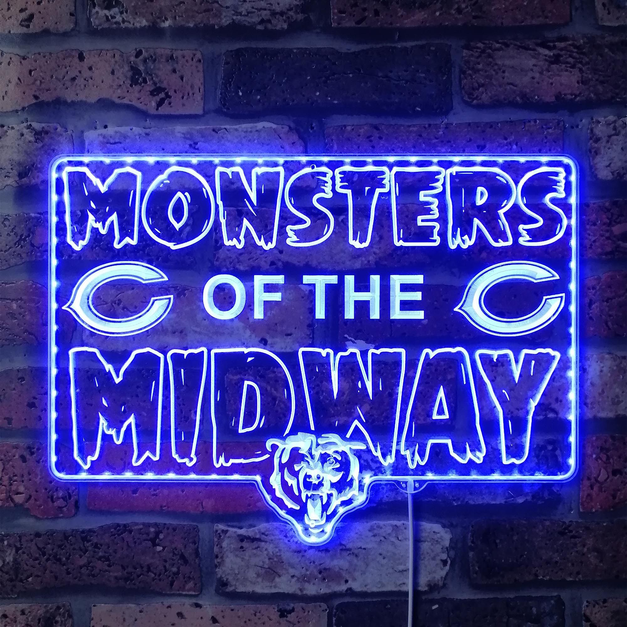 Chicago Bears MONSTERS OF THE MIDWAY Dynamic RGB Edge Lit LED Light Sign