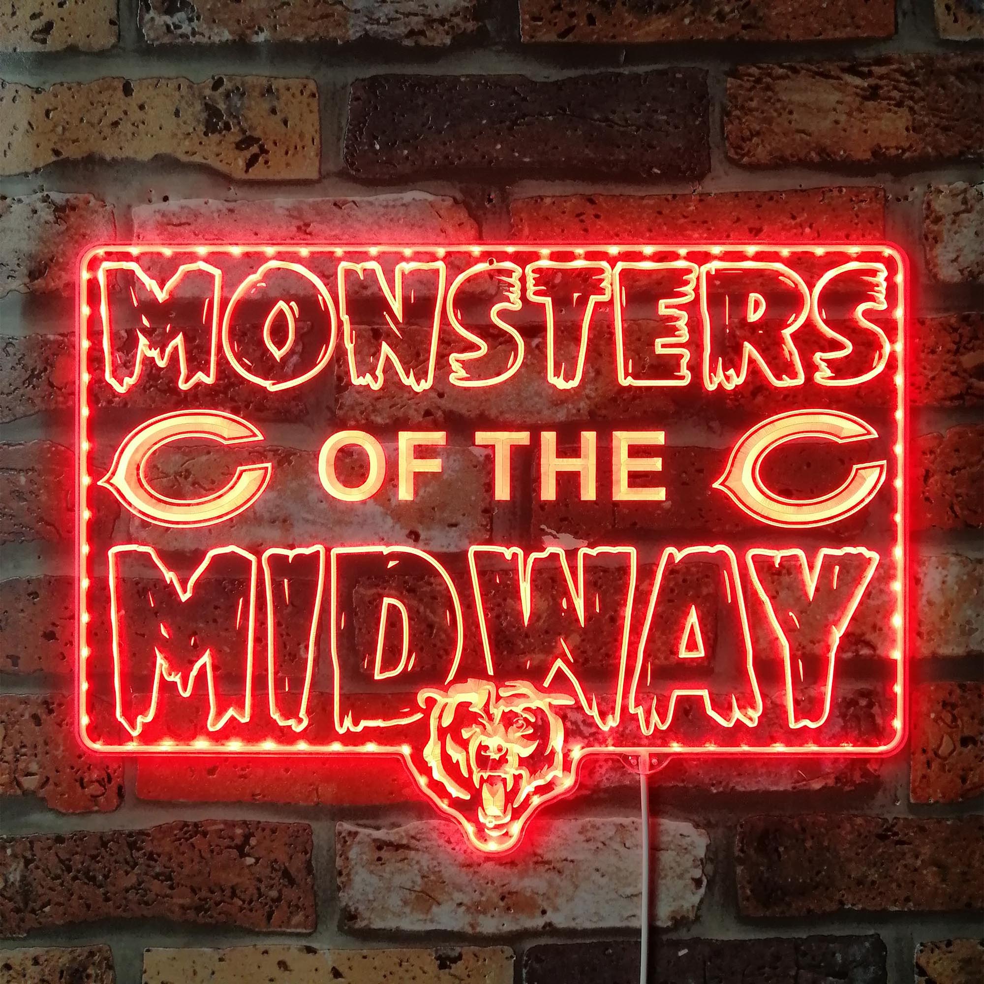 Chicago Bears MONSTERS OF THE MIDWAY Dynamic RGB Edge Lit LED Light Sign