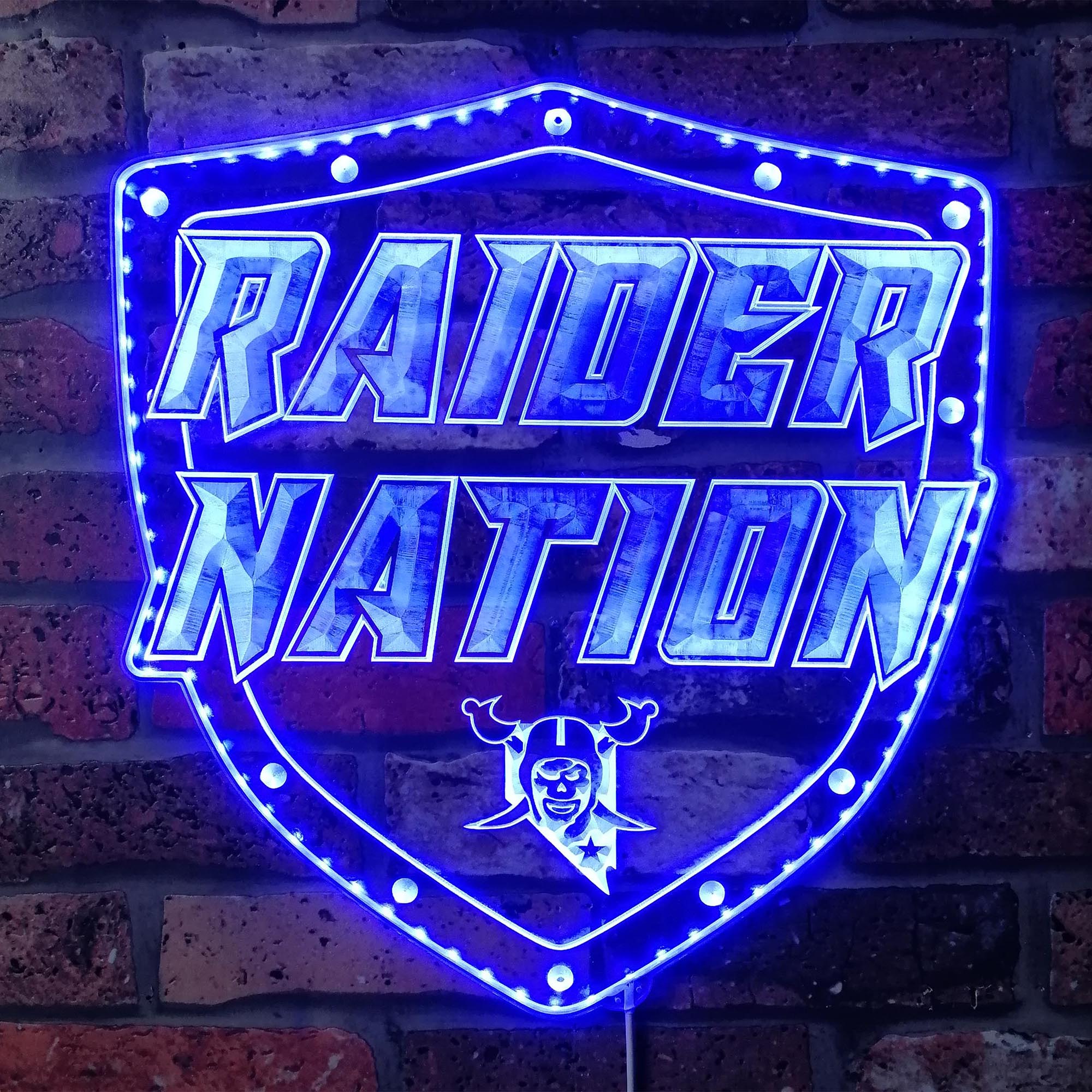 Las Vegas Raiders Raider Nation Dynamic RGB Edge Lit LED Sign