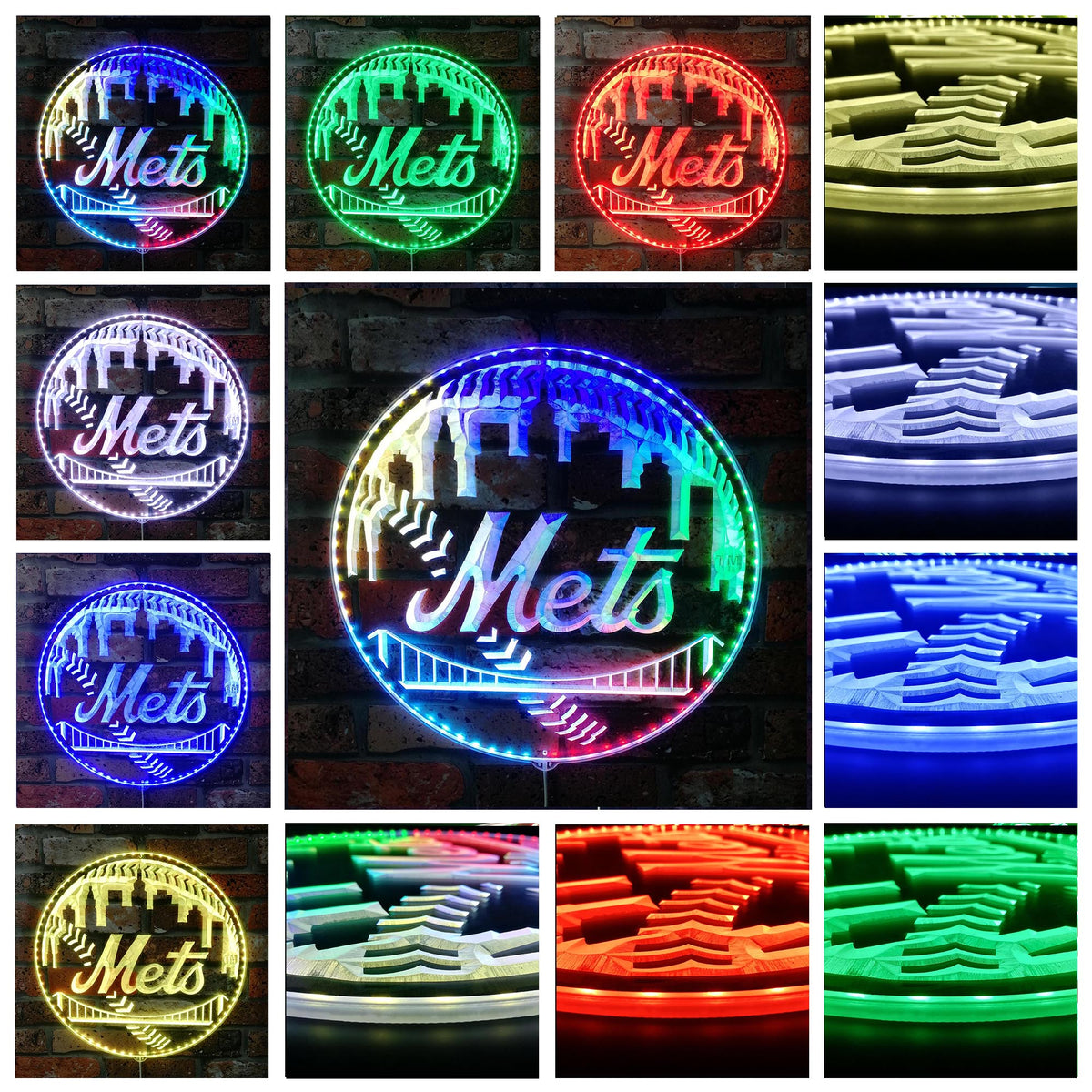 New York Mets Dynamic RGB Edge Lit LED Sign | PROLEDSIGN