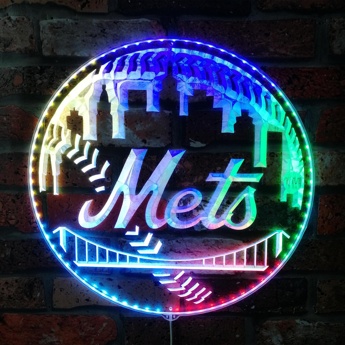 New York Mets Dynamic RGB Edge Lit LED Sign | PROLEDSIGN